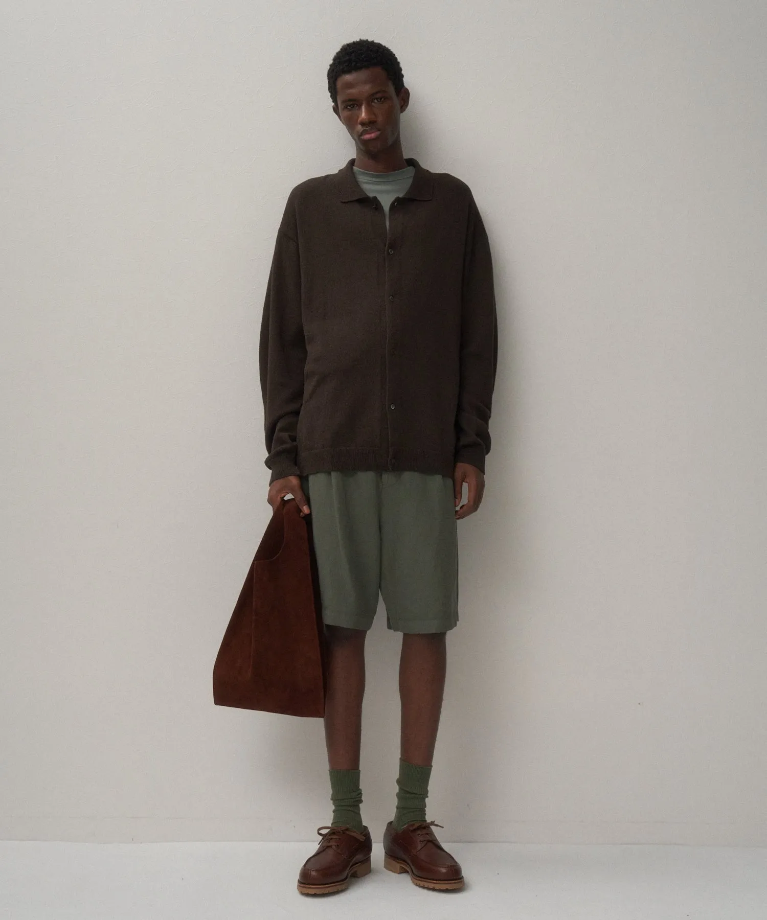 COTTON WASHI BOUCLE | POLO CARDIGAN sold by ATON product image thumbnail 3