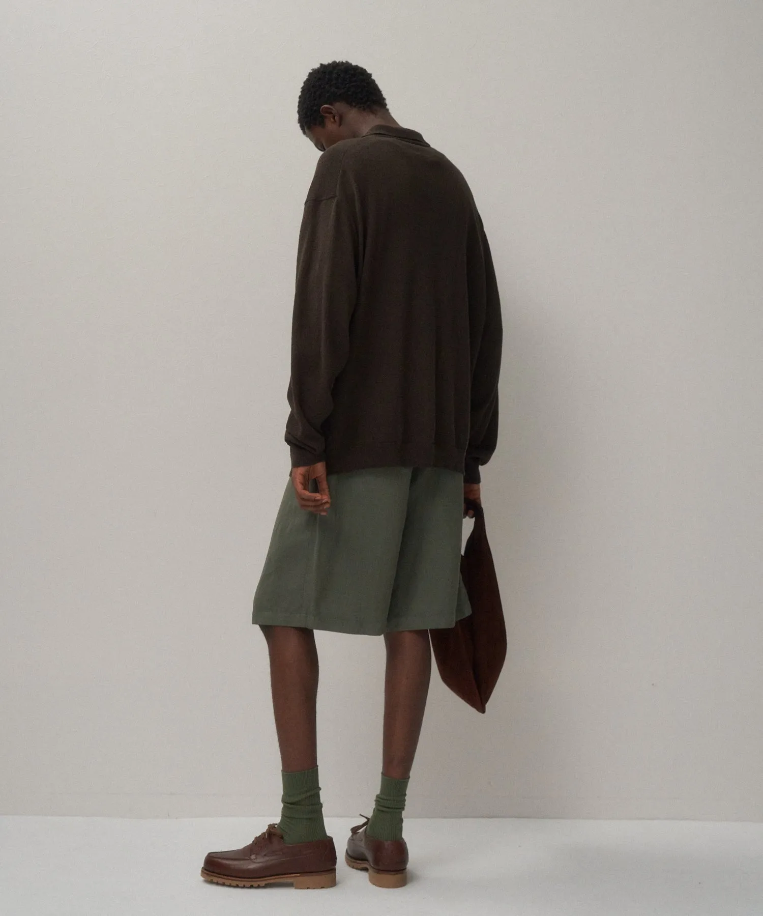 COTTON WASHI BOUCLE | POLO CARDIGAN sold by ATON product image thumbnail 4