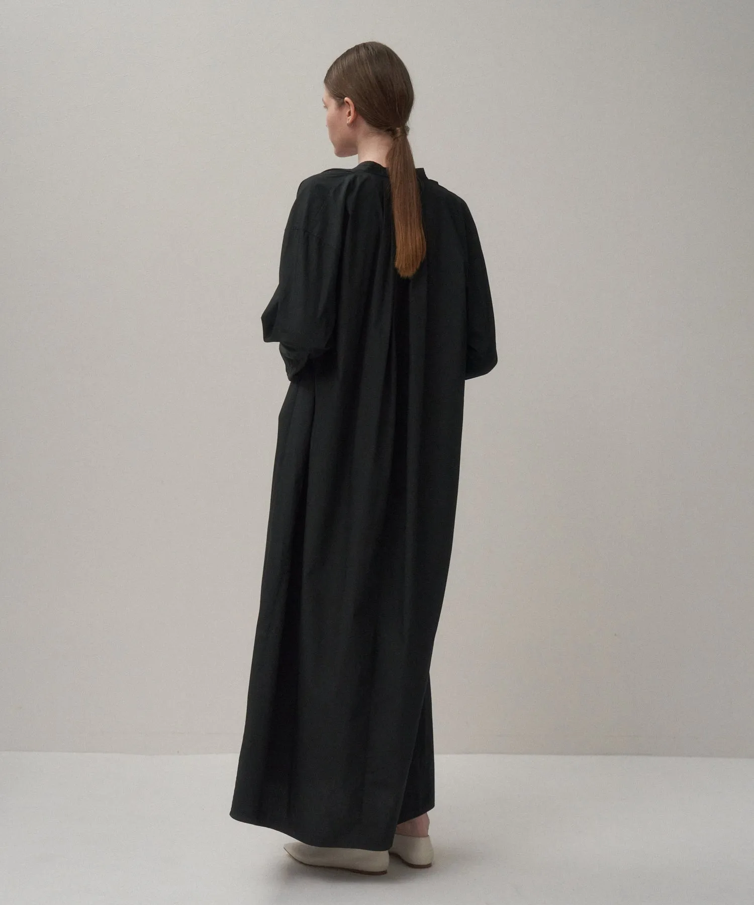 NATURAL DYED COTTON LAWN | TUCKED LONG SLEEVE DRESS sold by ATON product image thumbnail 5