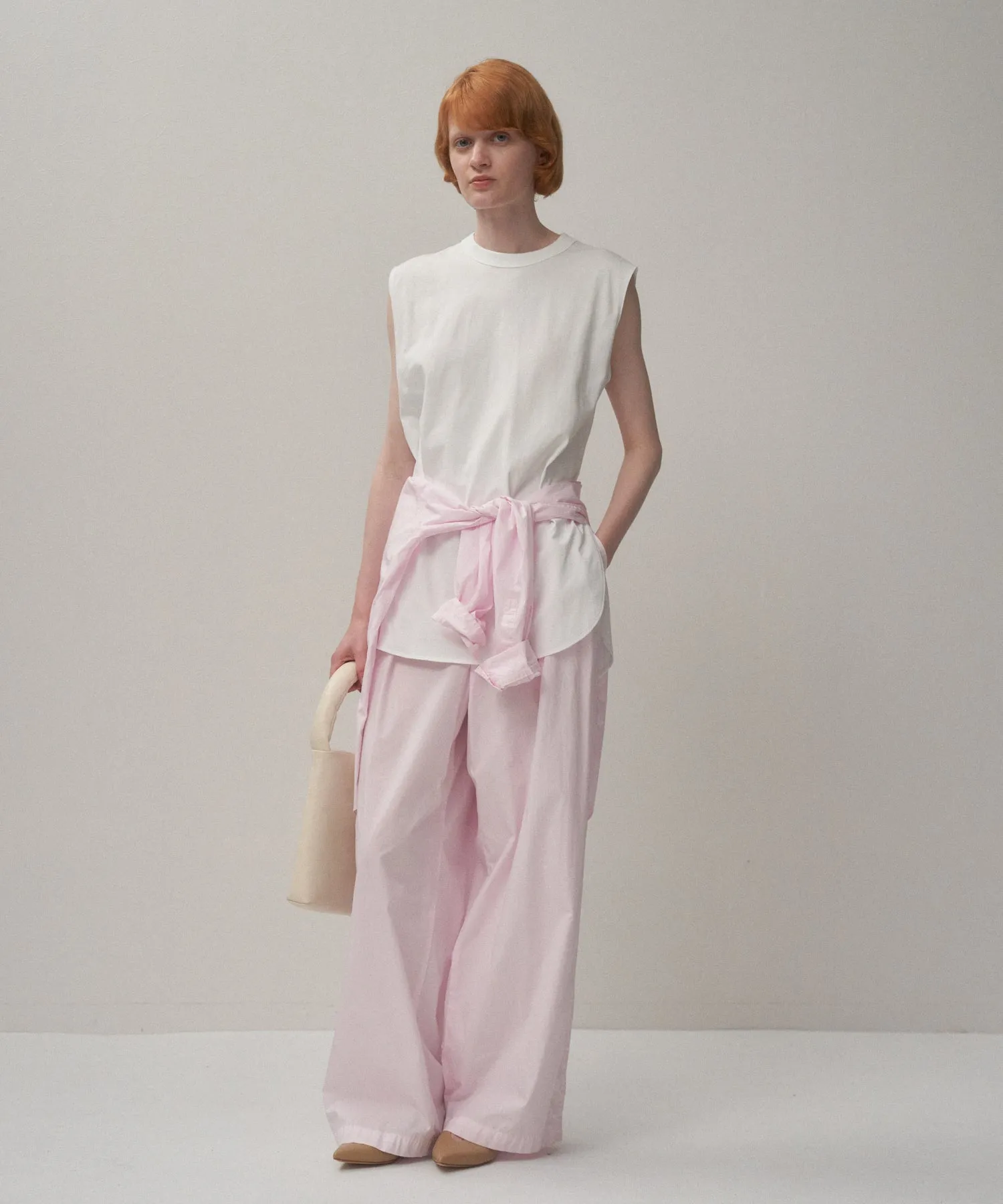 NATURAL DYED COTTON LAWN | TWO TUCKED EASY PANTS sold by ATON product image thumbnail 3