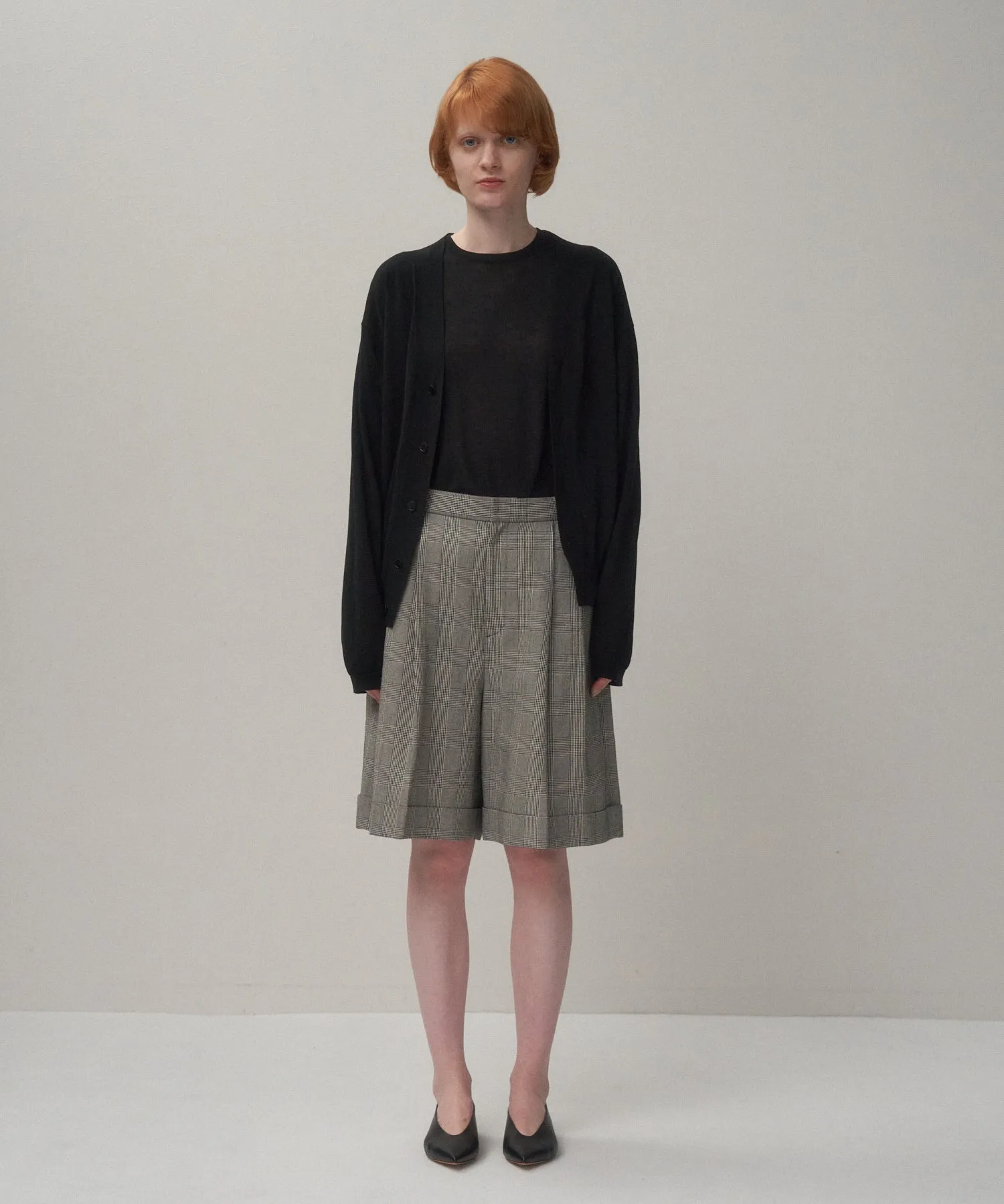 HIGH TWIST COTTON | V-NECK KNIT CARDIGAN sold by ATON product image thumbnail 2