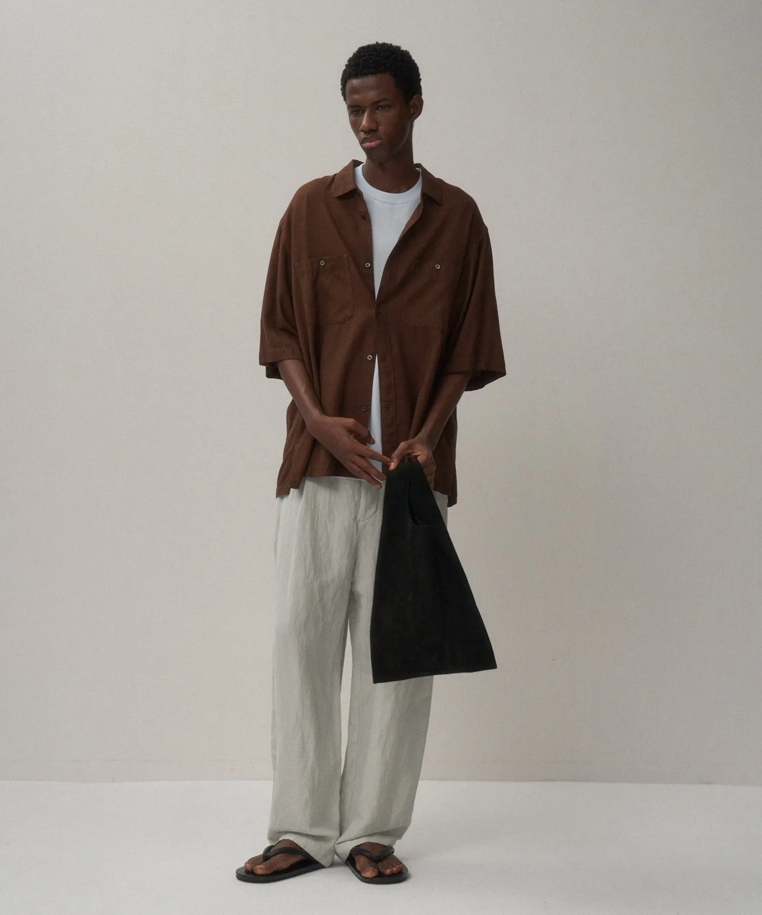 COTTON SILK VIERA | LOOSE FIT HALF SLEEVE SHIRT sold by ATON product image thumbnail 5