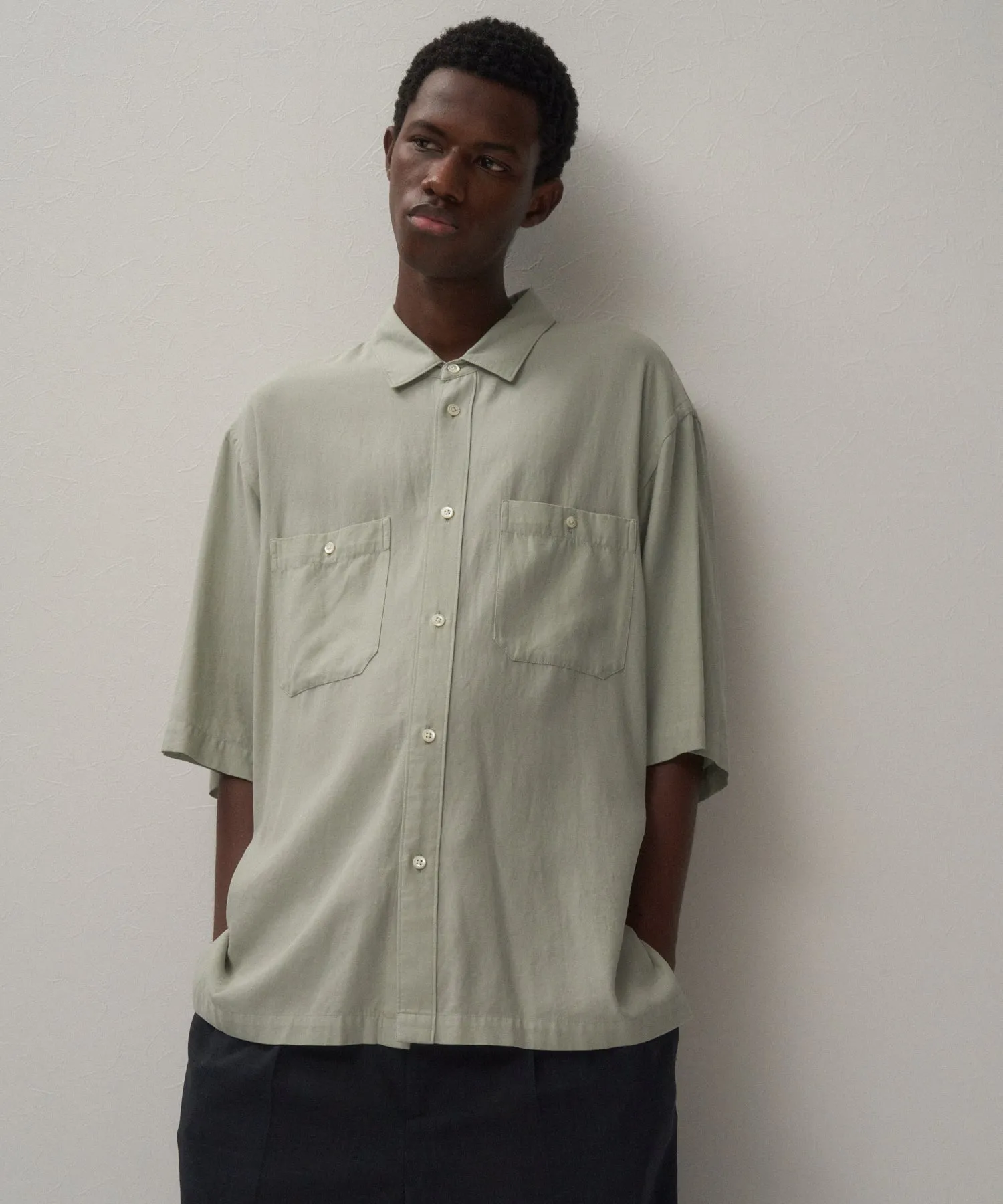 COTTON SILK VIERA | LOOSE FIT HALF SLEEVE SHIRT sold by ATON