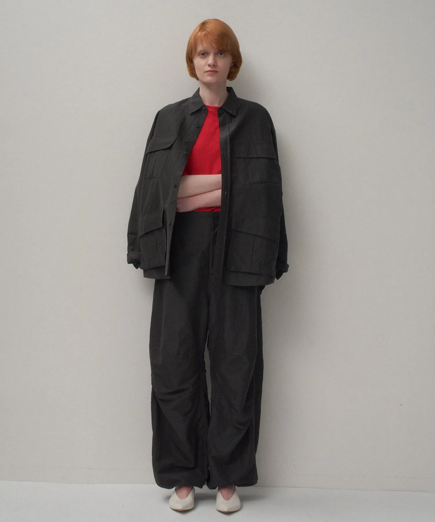 SILK LINEN POPLIN | JUNGLE FATIGUE SHIRT sold by ATON product image thumbnail 5