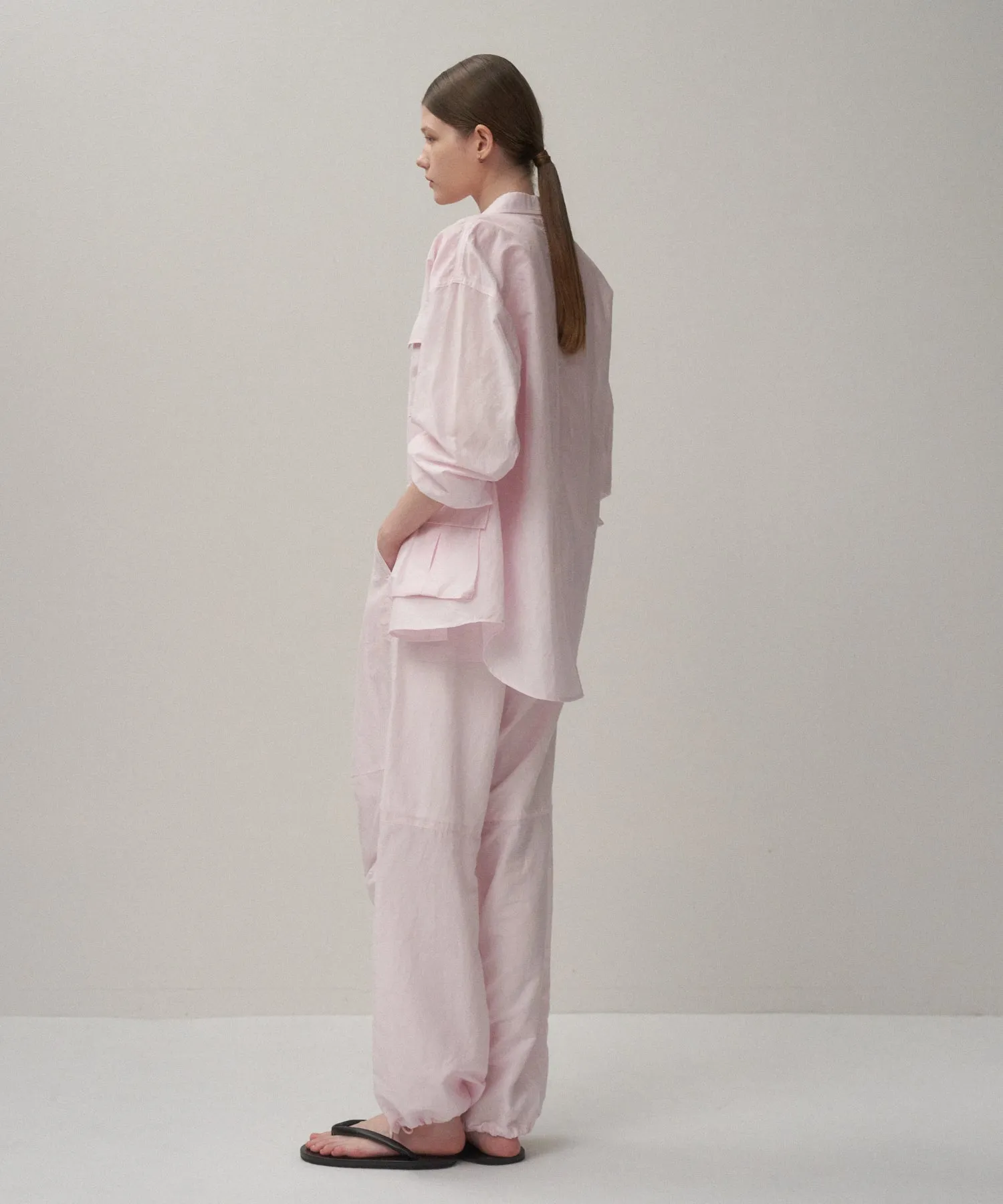 SILK LINEN POPLIN | JUNGLE FATIGUE SHIRT sold by ATON product image thumbnail 3