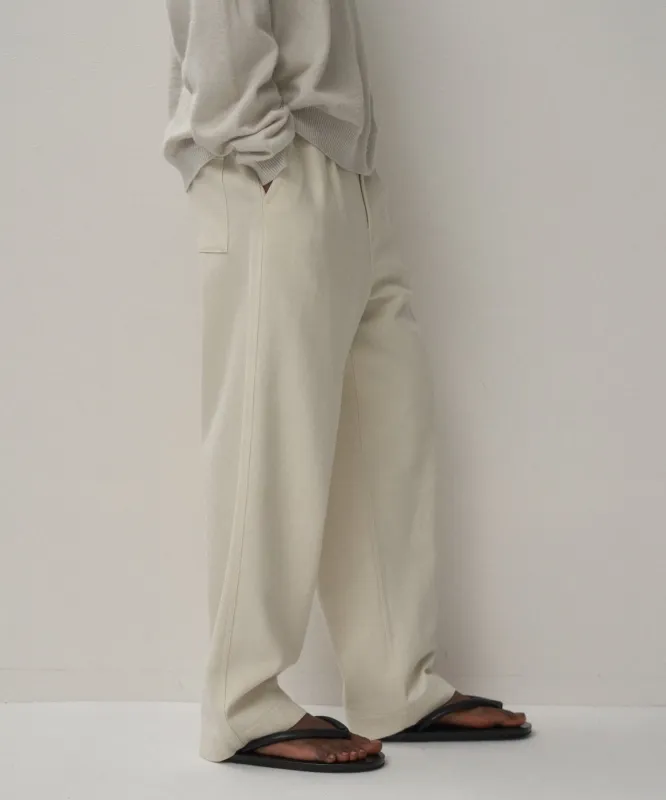 WASHED TWIST COTTON | TUCK WIDE PANTS made by ATON