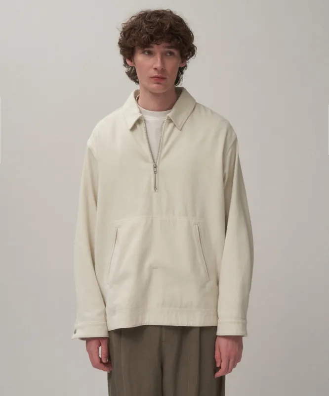 WASHED TWIST COTTON | HALF ZIP JACKET sold by ATON