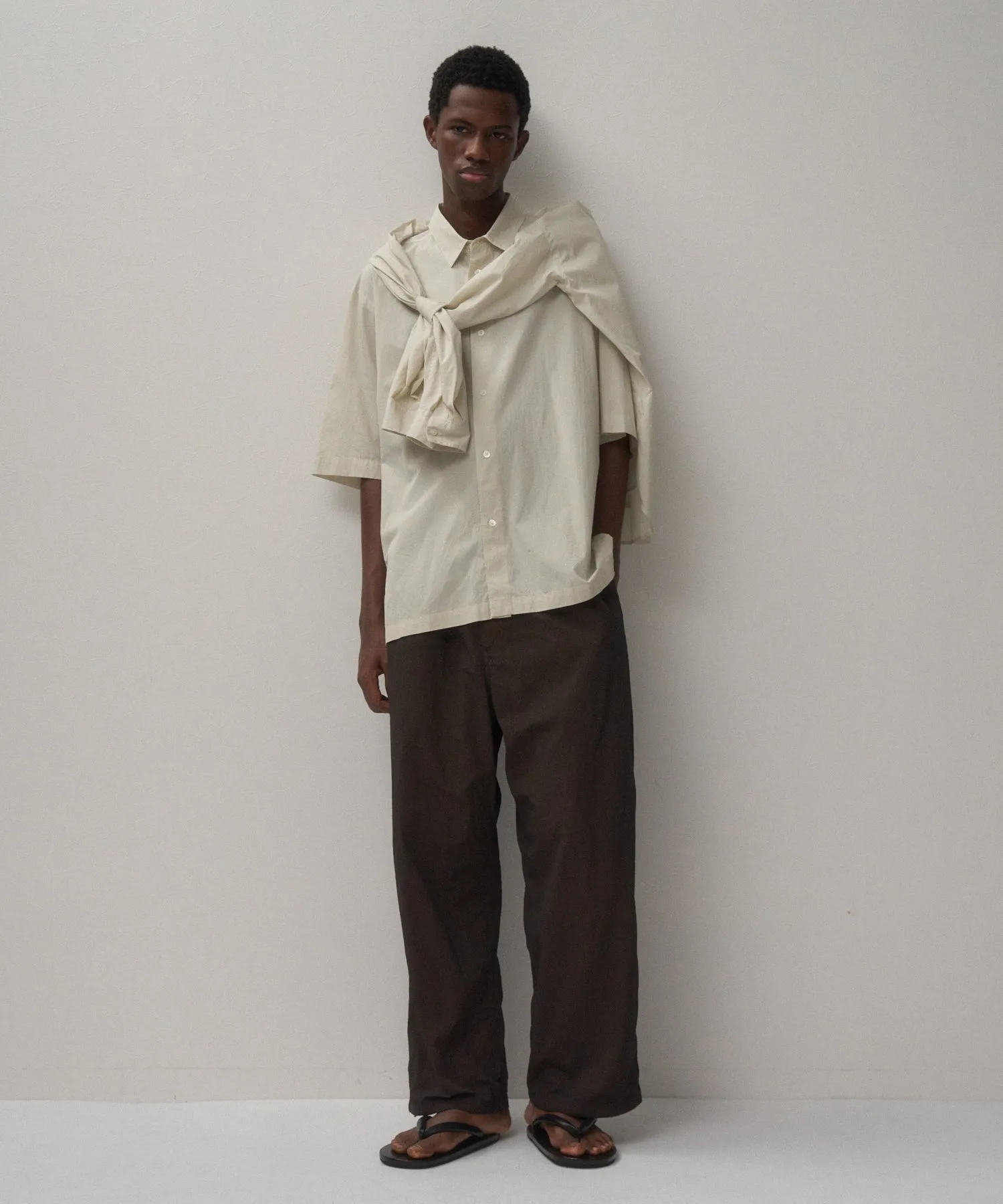SHRINK COTTON LAWN | OVERSIZED HALF SLEEVE SHIRT sold by ATON product image thumbnail 2