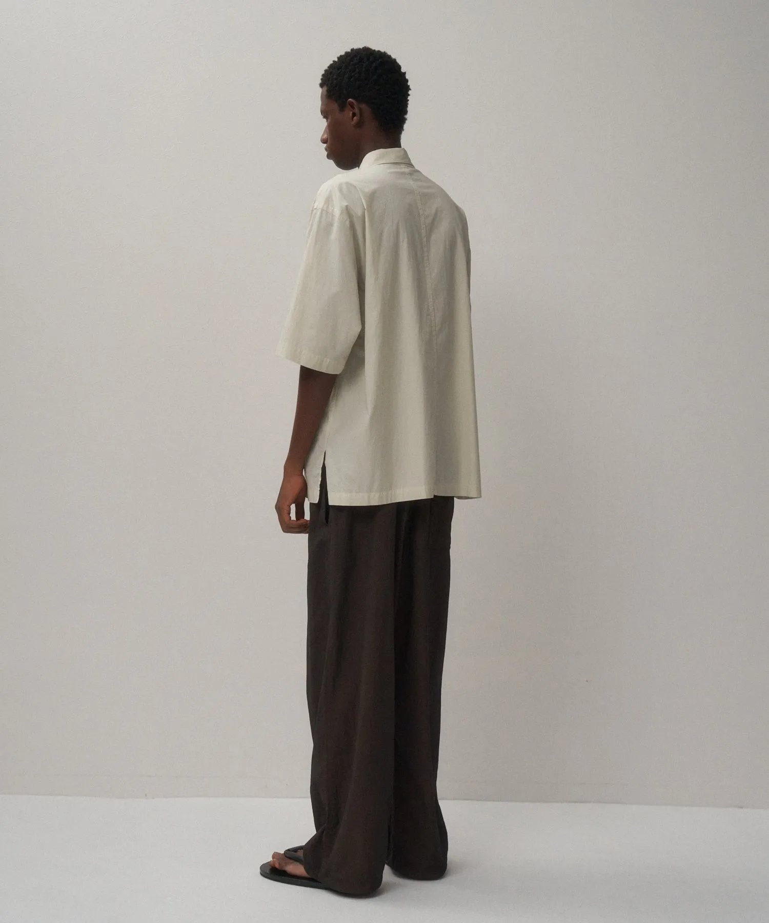 SHRINK COTTON LAWN | OVERSIZED HALF SLEEVE SHIRT sold by ATON product image thumbnail 3