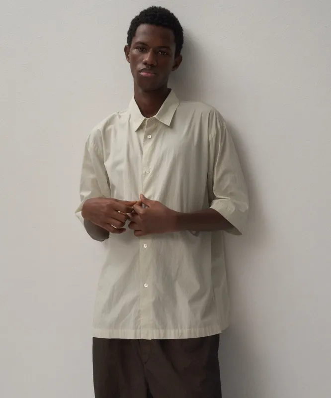 SHRINK COTTON LAWN | OVERSIZED HALF SLEEVE SHIRT made by ATON