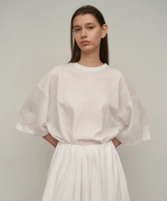 SHRINK FRESCA JERSEY | WIDE SLEEVE T-SHIRT made by ATON