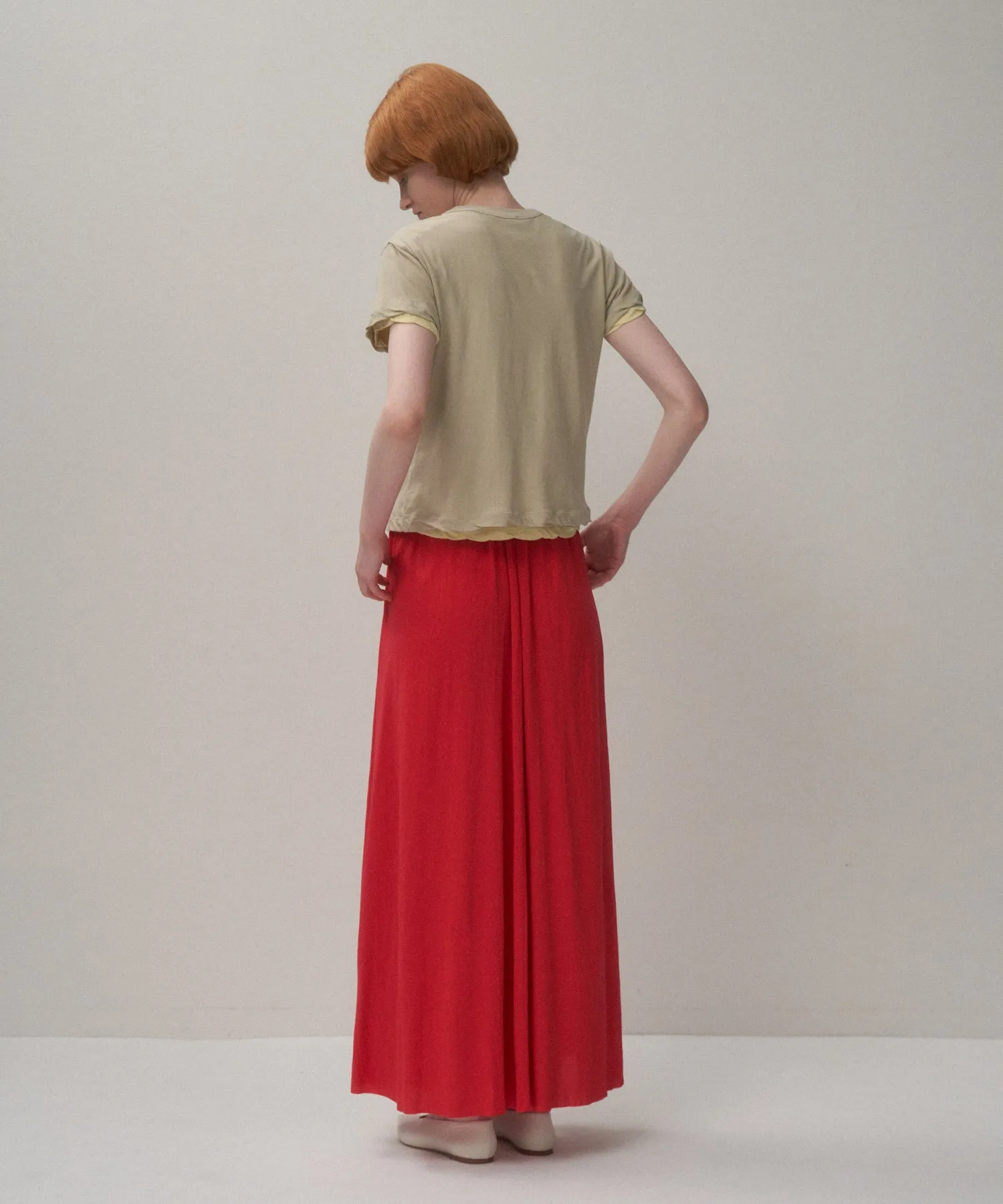 SHRINK FRESCA JERSEY | GATHERED SKIRT sold by ATON product image thumbnail 3