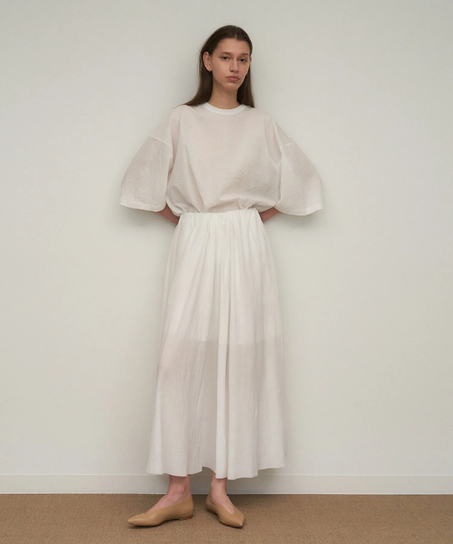 SHRINK FRESCA JERSEY | GATHERED SKIRT sold by ATON product image thumbnail 5