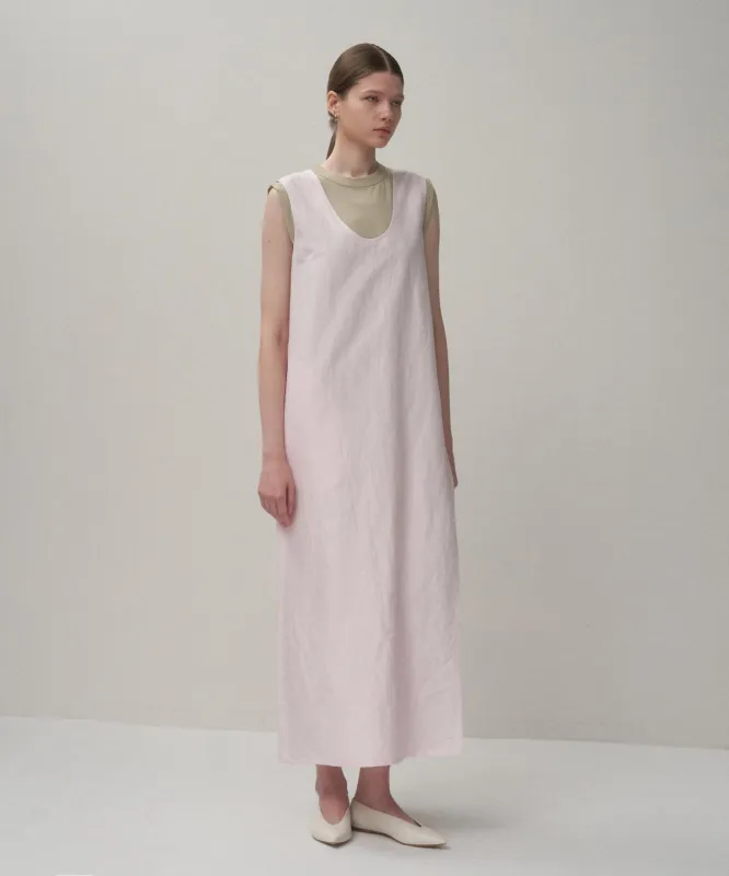 SILK LINEN POPLIN | TANK TOP DRESS made by ATON
