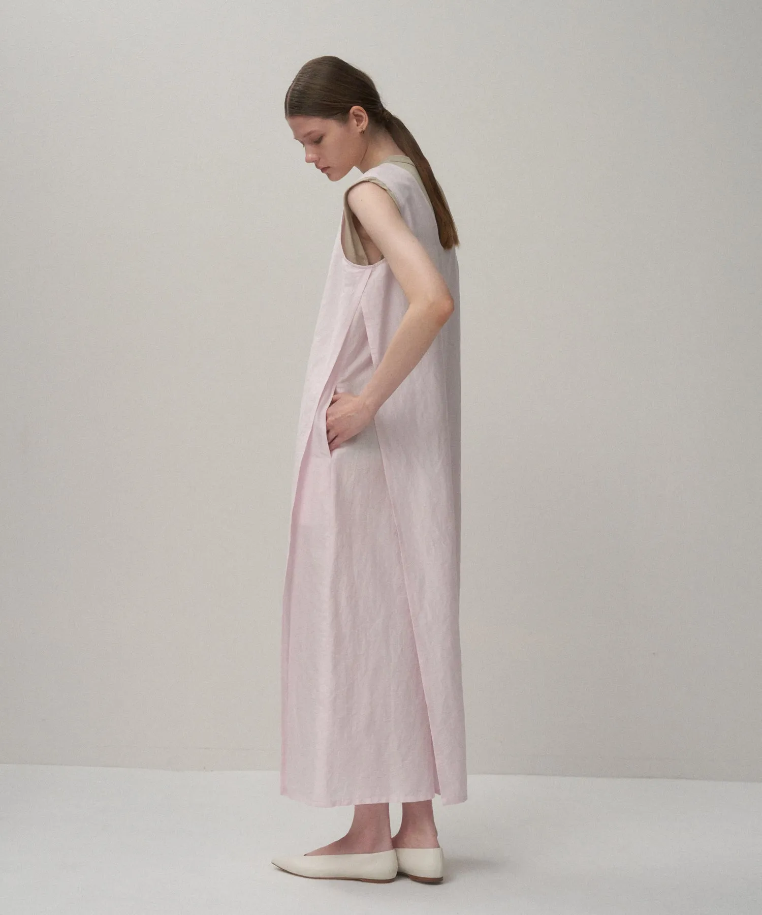 SILK LINEN POPLIN | TANK TOP DRESS sold by ATON product image thumbnail 2