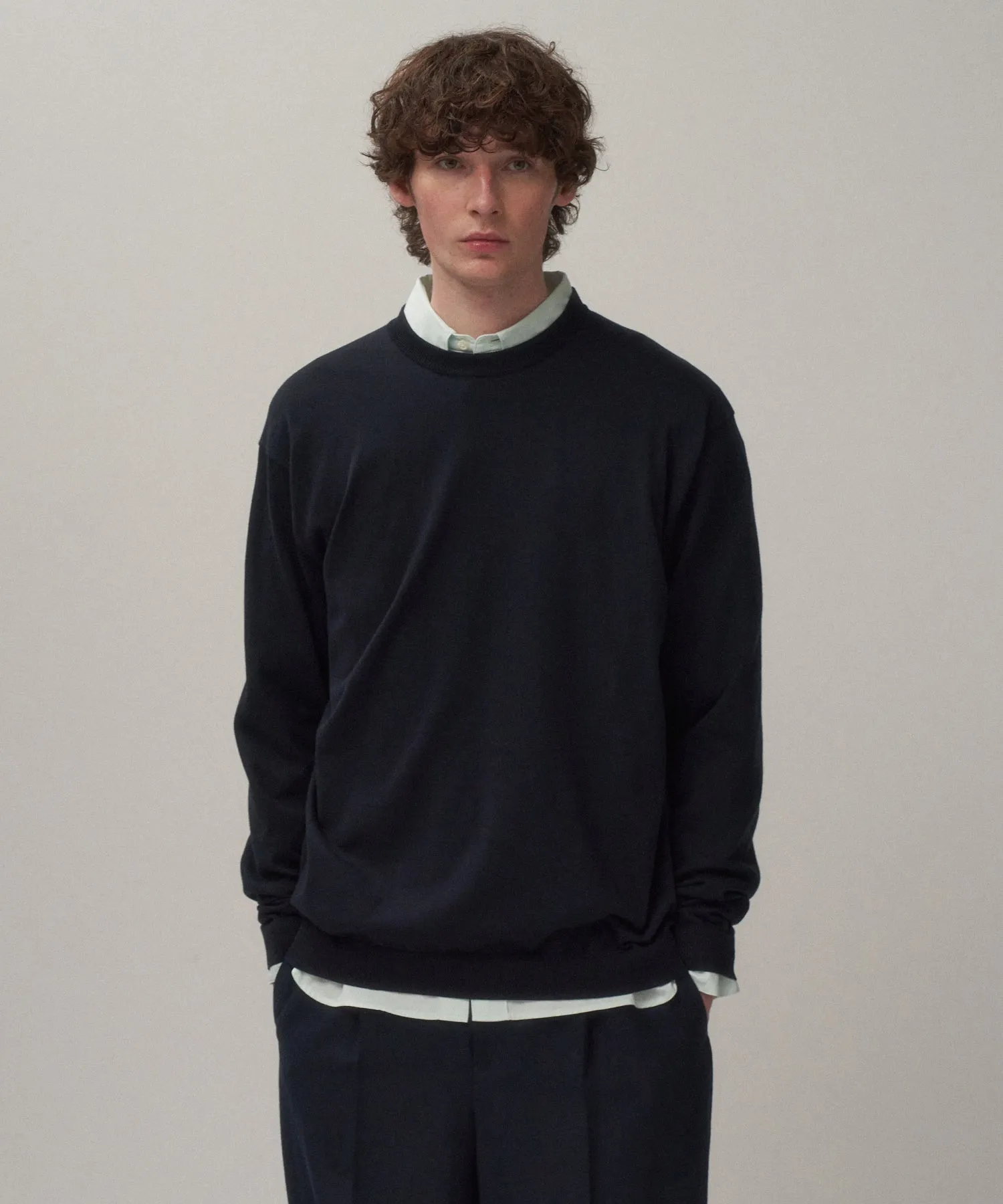 FINE COMPACT COTTON | CREW NECK SWEATER sold by ATON