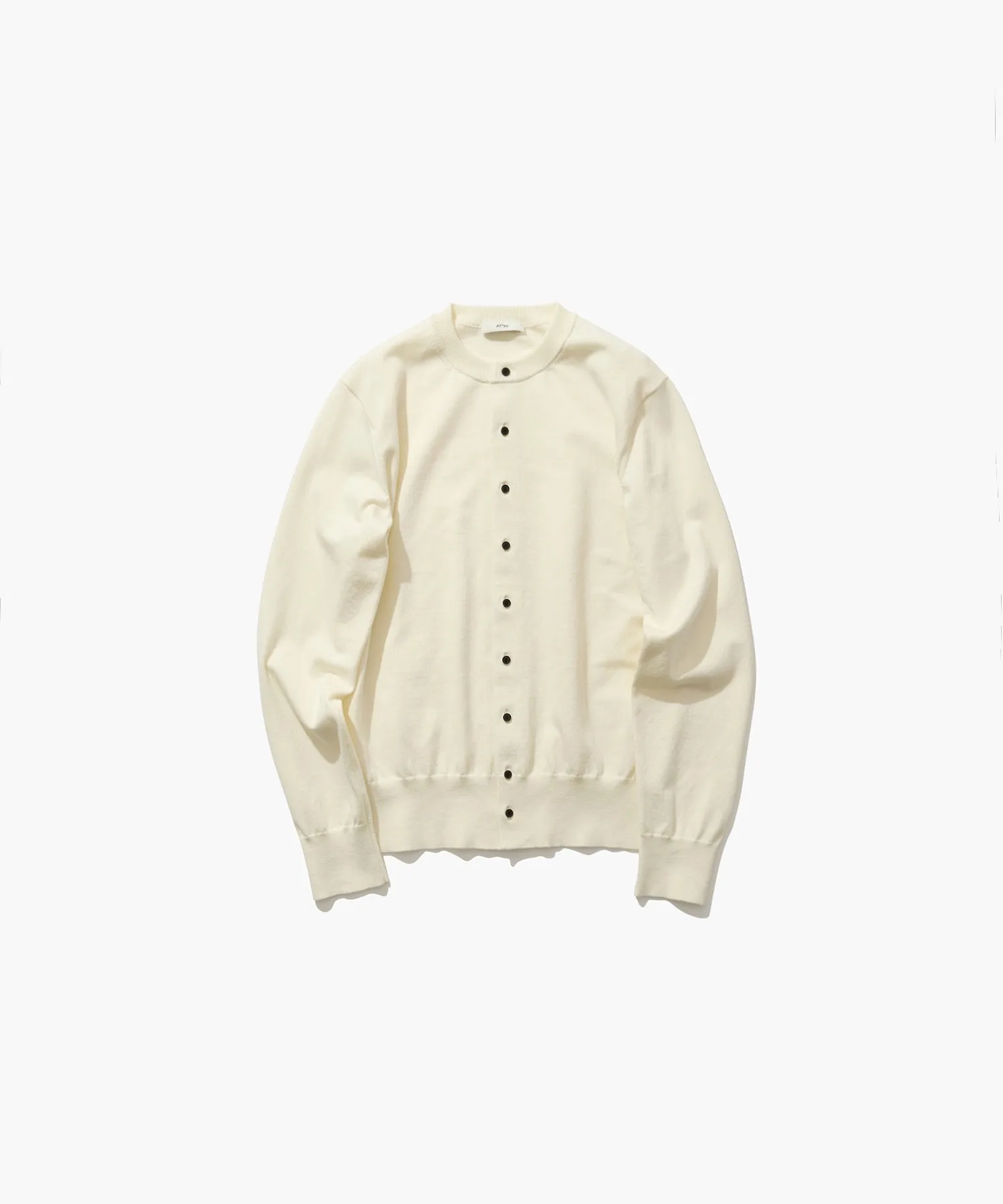 FINE COMPACT COTTON | CREW NECK CARDIGAN sold by ATON product image thumbnail 5
