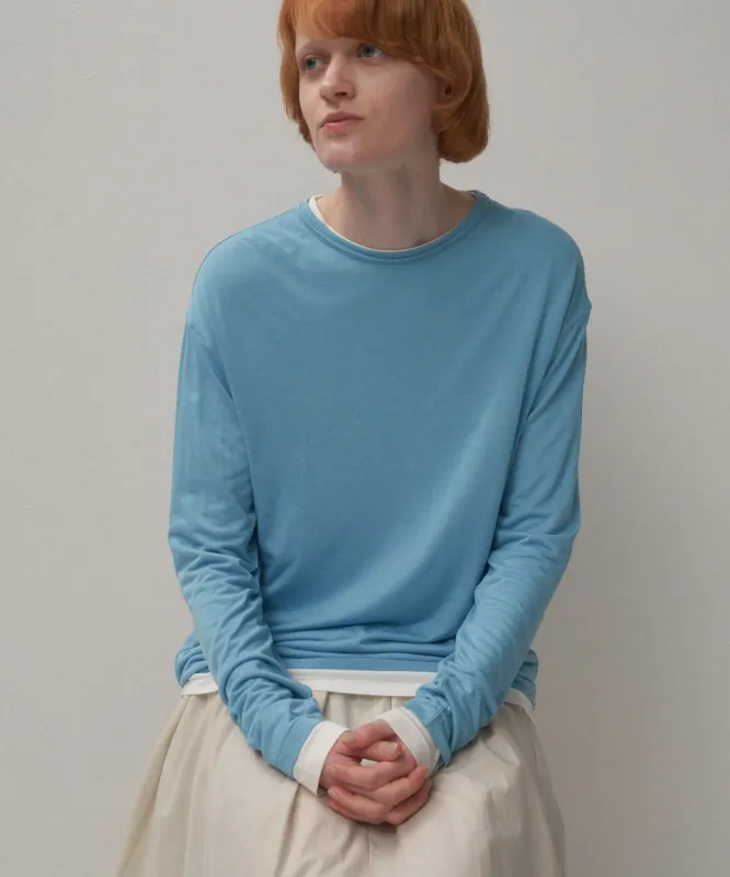 MODAL SILK JERSEY | CREW NECK PULLOVER made by ATON