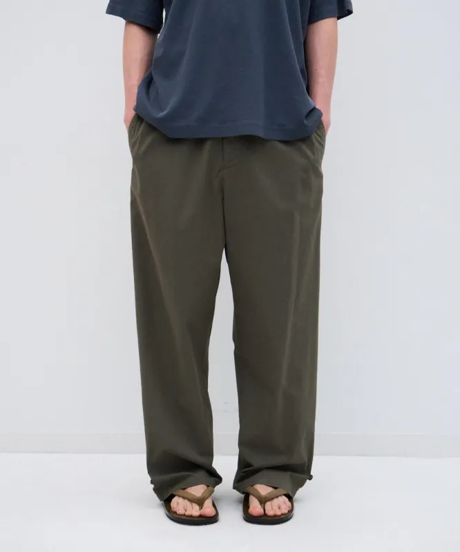 LIGHT TC GABARDINE | WASHED WIDE PANTS made by ATON
