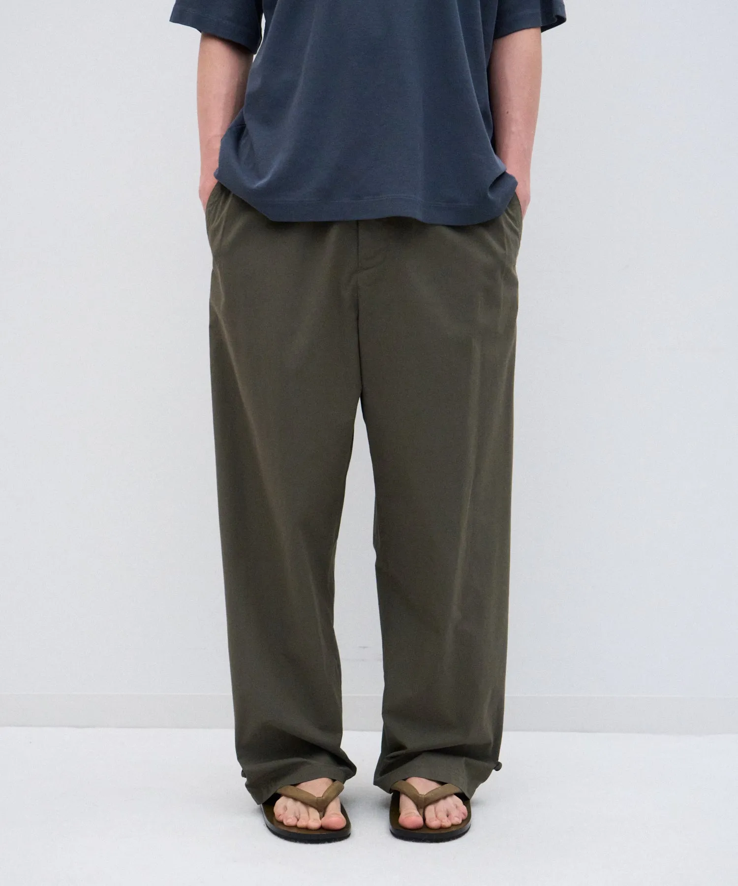 LIGHT TC GABARDINE | WASHED WIDE PANTS sold by ATON