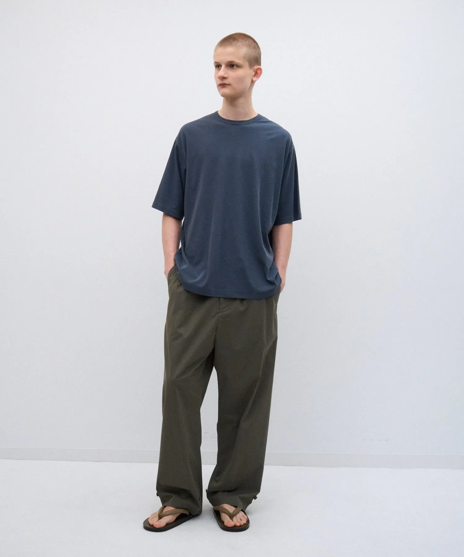 LIGHT TC GABARDINE | WASHED WIDE PANTS sold by ATON product image thumbnail 3