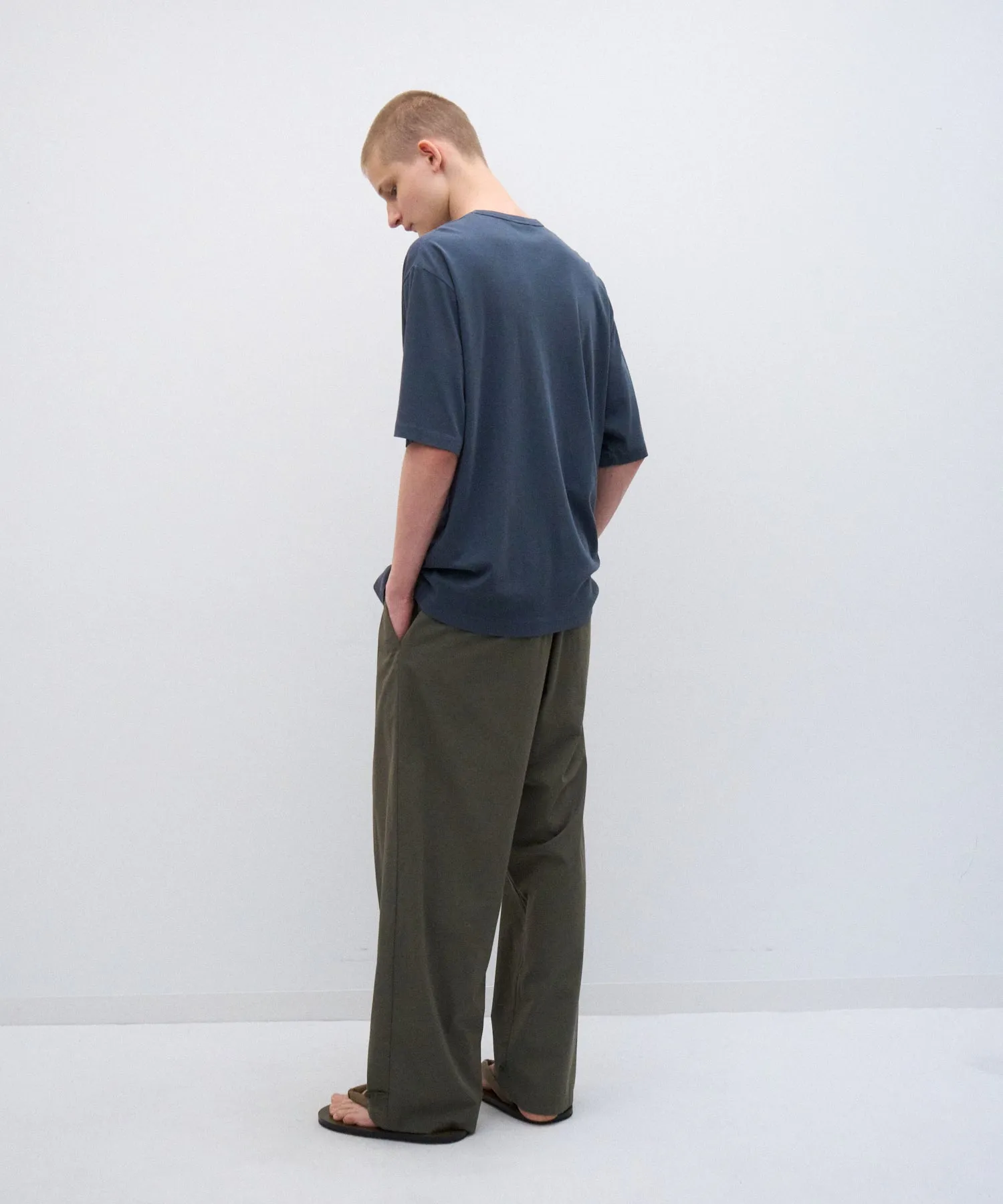 LIGHT TC GABARDINE | WASHED WIDE PANTS sold by ATON product image thumbnail 4