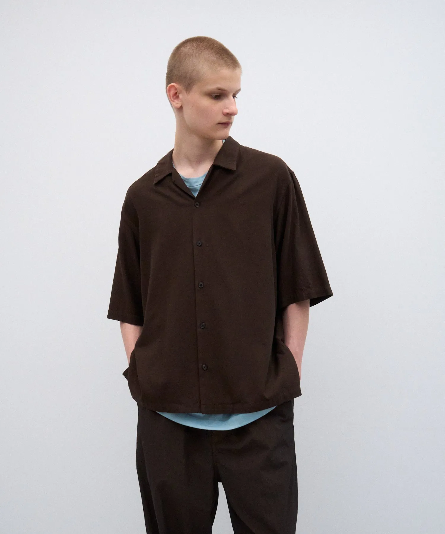 COTTON SILK VIERA | OPENCOLLAR HARF SLEEVE SHIRT sold by ATON