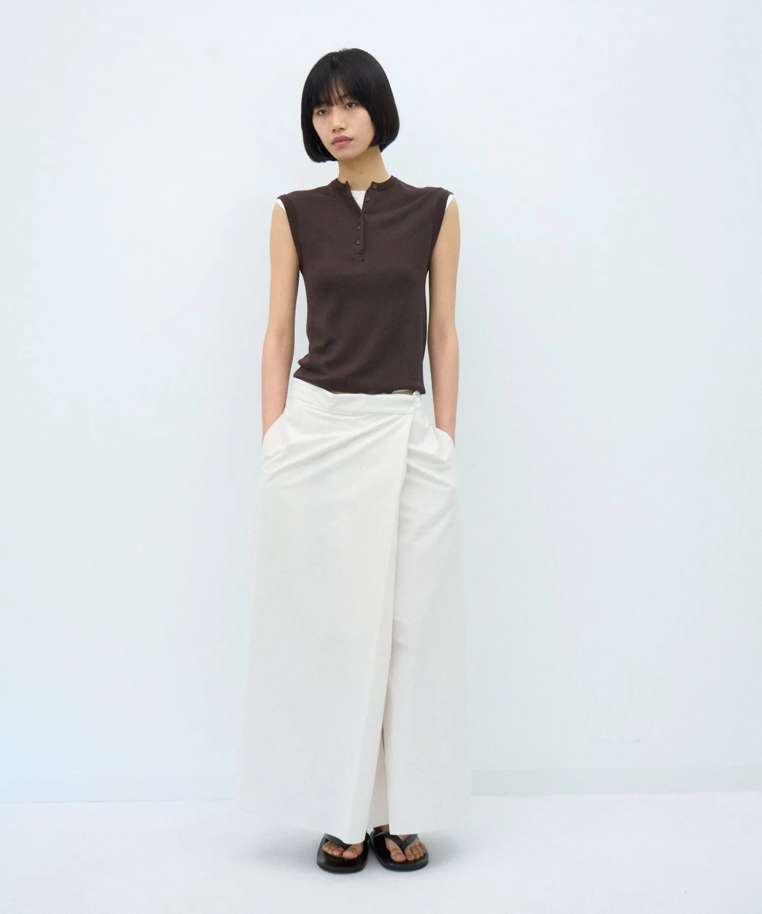 FRESCA CIRCULAR RIB | HENLEY NECK PULLOVER sold by ATON product image thumbnail 3