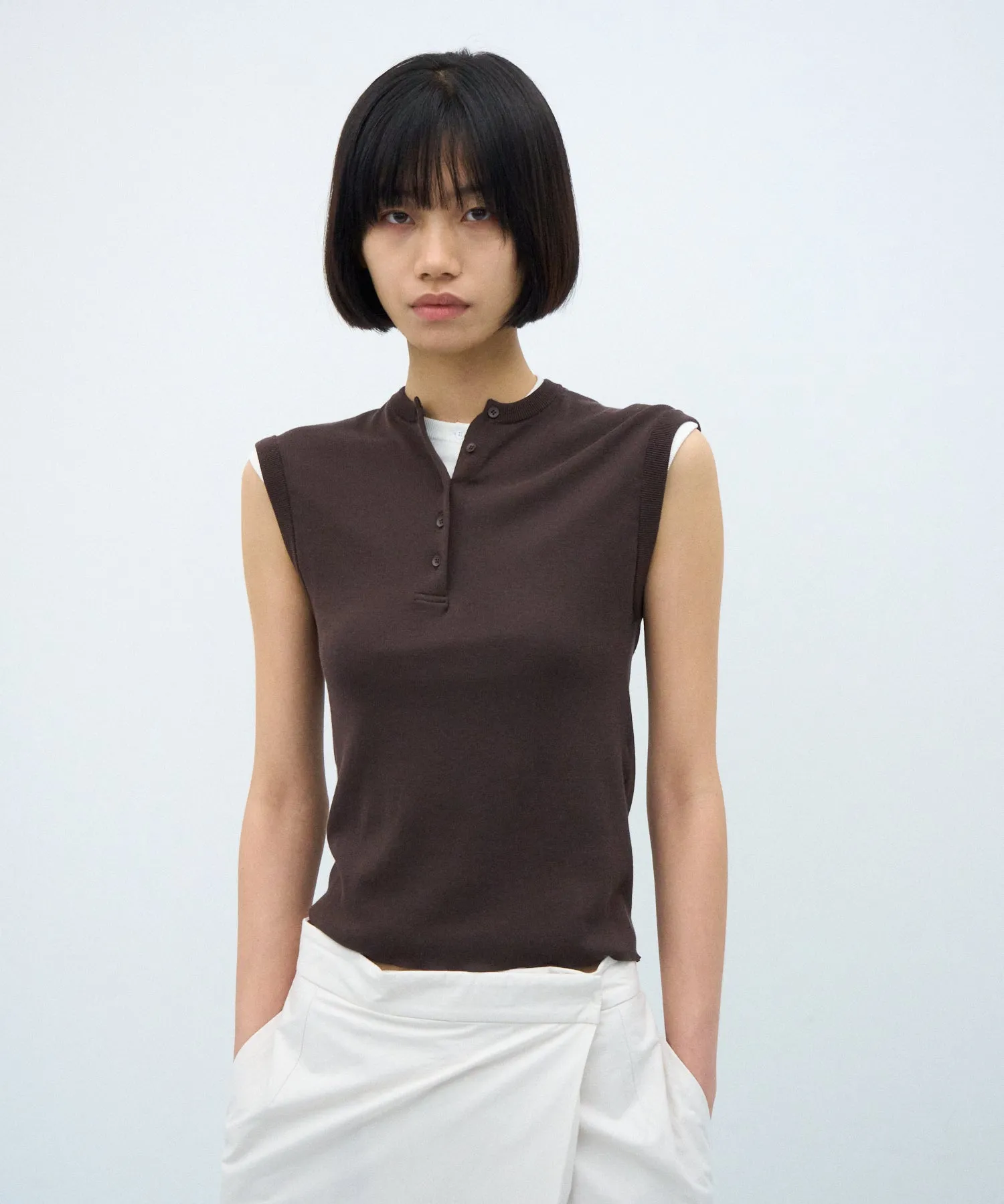 FRESCA CIRCULAR RIB | HENLEY NECK PULLOVER sold by ATON product image thumbnail 2