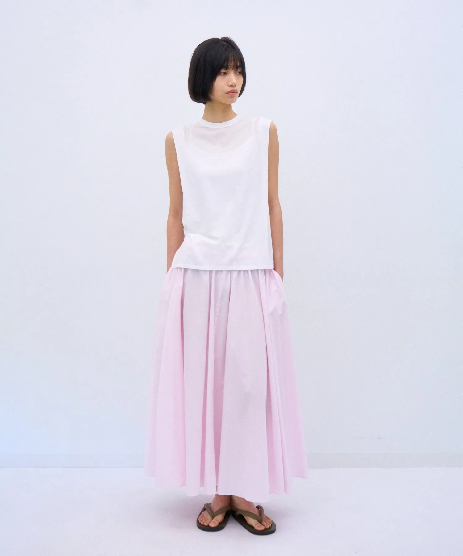 NATURAL DYED COTTON LAWN | GATHERED SKIRT sold by ATON product image thumbnail 3