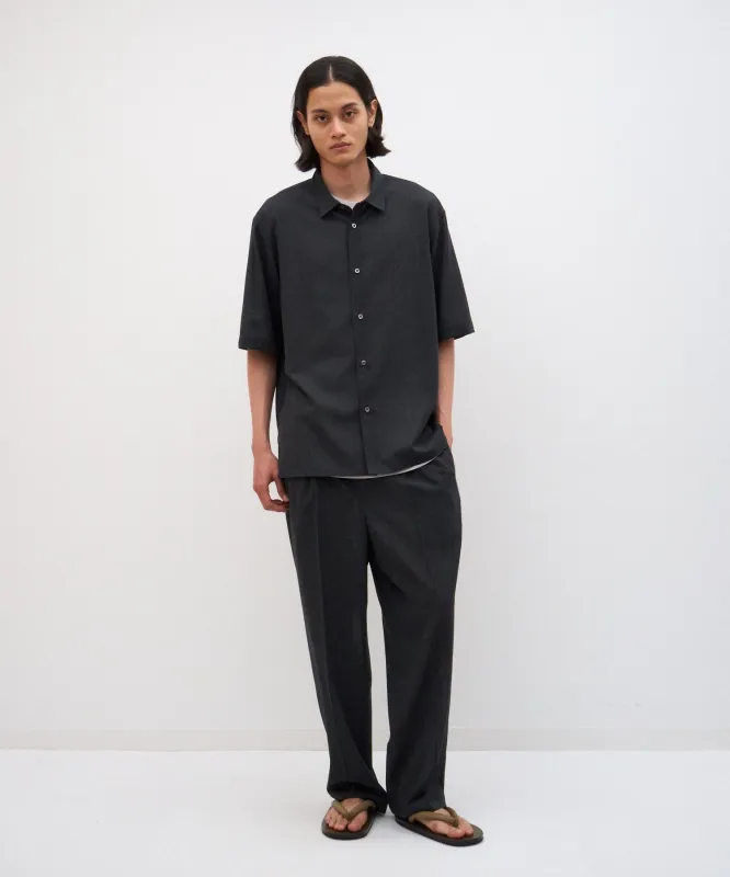 TWIST WOOL GAUZE | HARF SLEEVE SHIRT made by ATON
