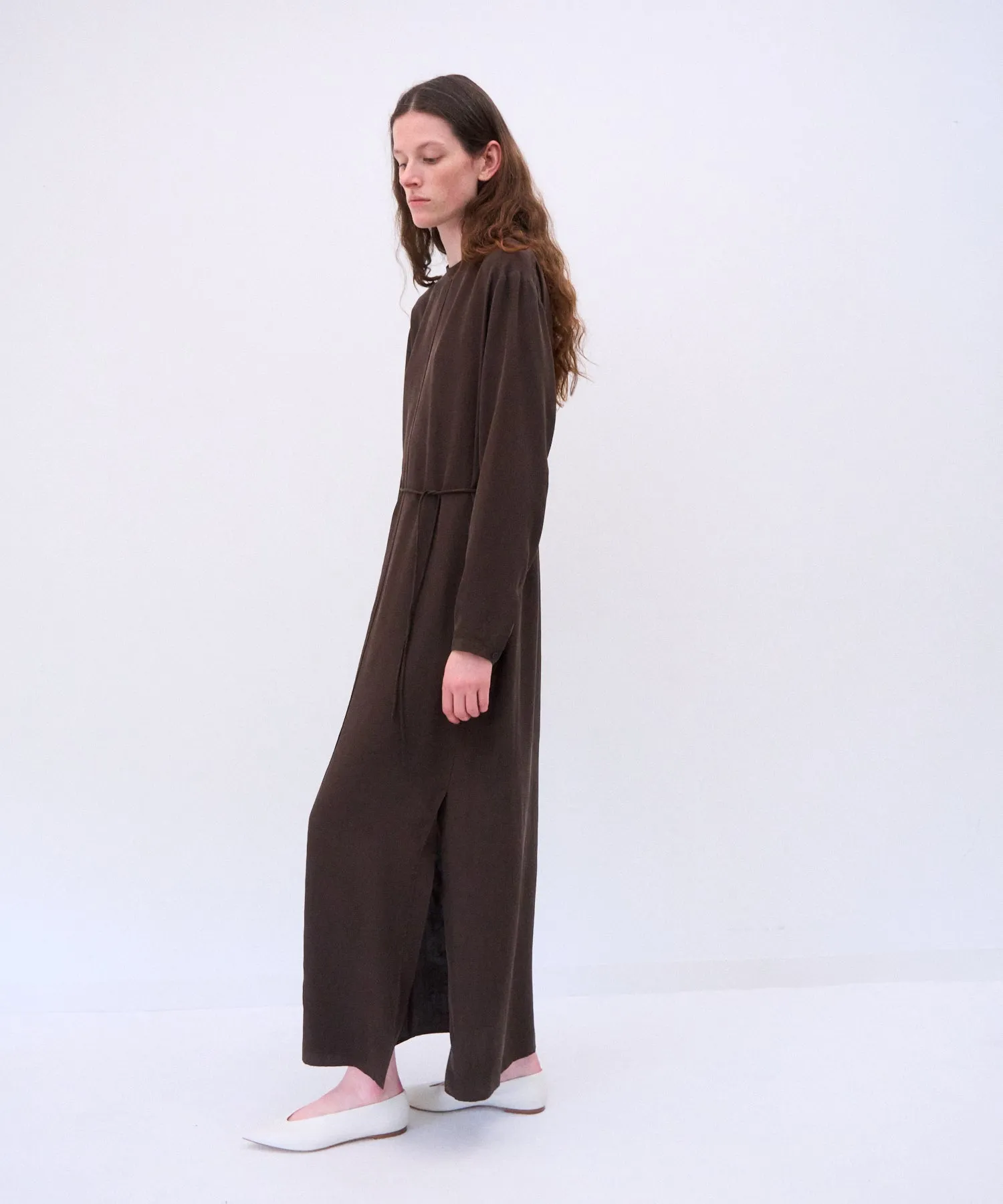 FIBRIL SILK TAFTA | CREW NECK DRESS sold by ATON product image thumbnail 3