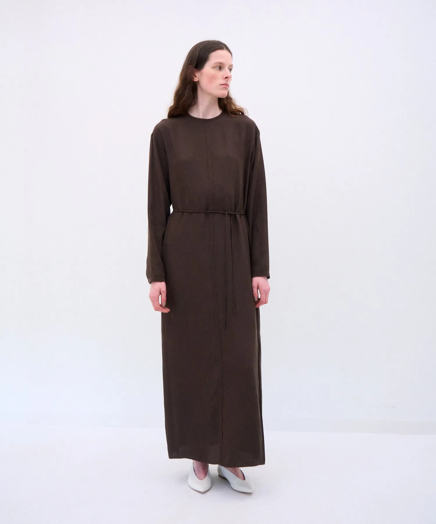 FIBRIL SILK TAFTA | CREW NECK DRESS sold by ATON product image thumbnail 2