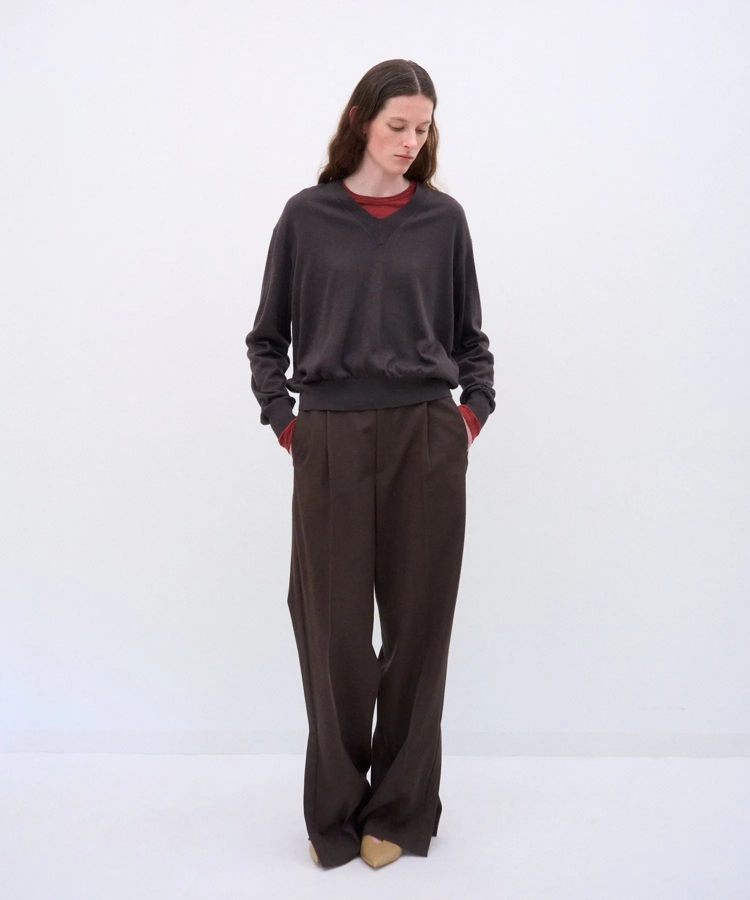 WOOL GABARDINE | PIN TUCK PNATS sold by ATON product image thumbnail 5