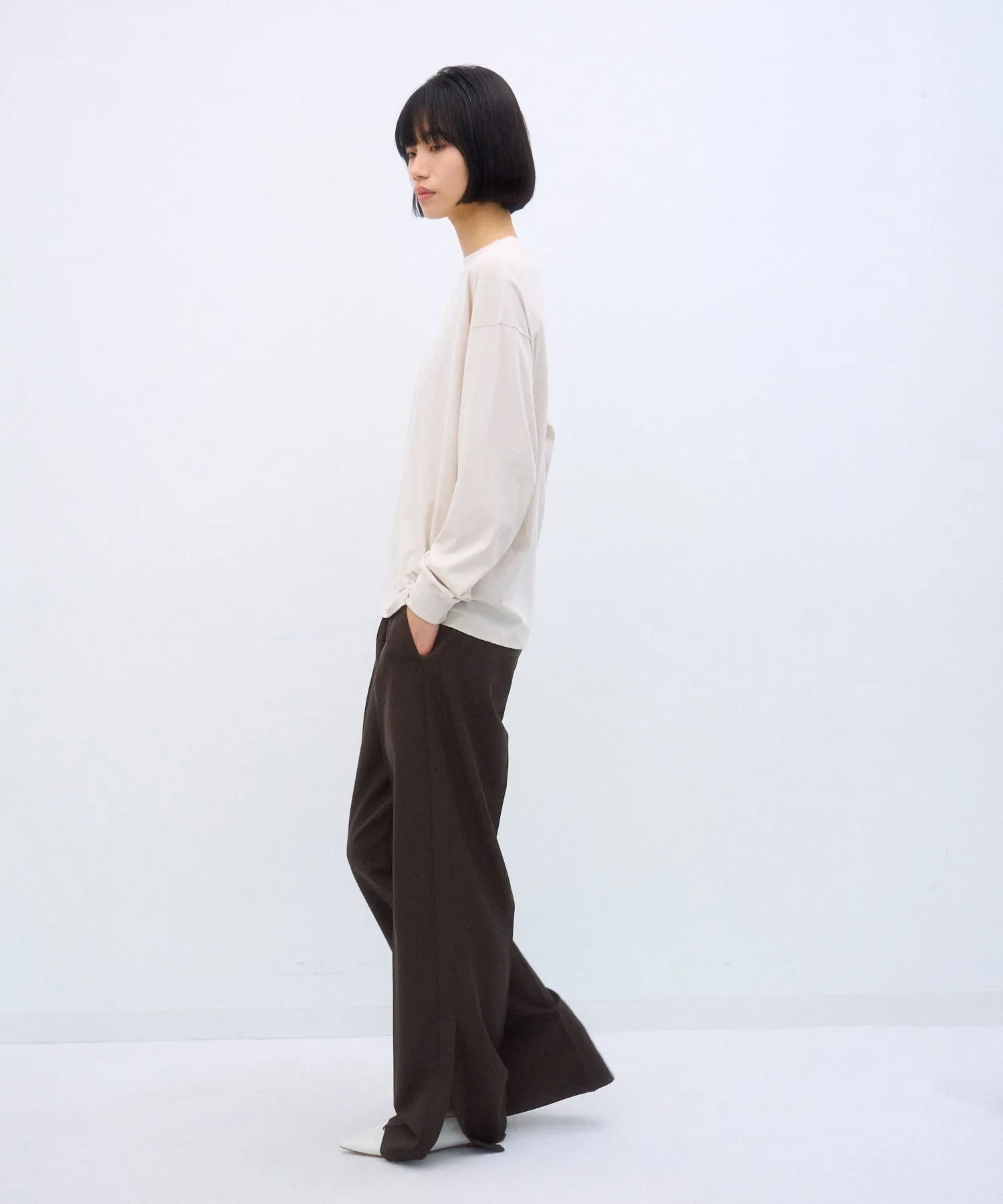 WOOL GABARDINE | PIN TUCK PNATS sold by ATON product image thumbnail 4