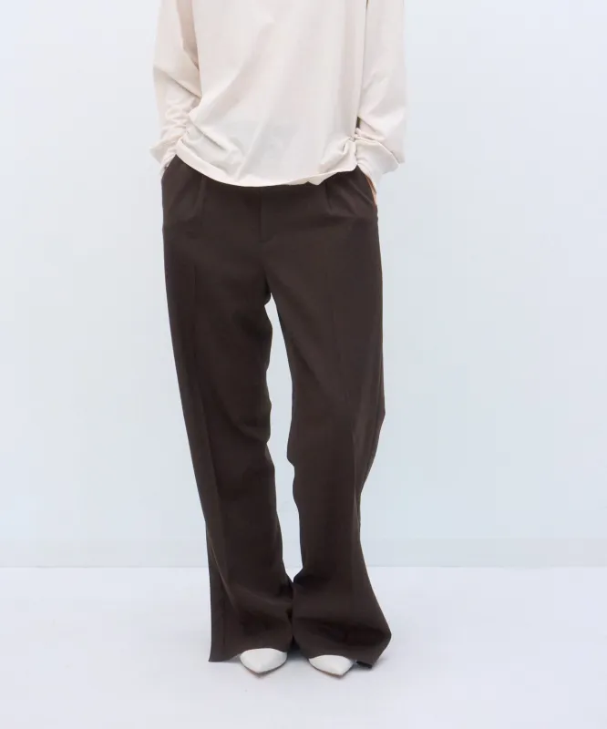 WOOL GABARDINE | PIN TUCK PNATS made by ATON