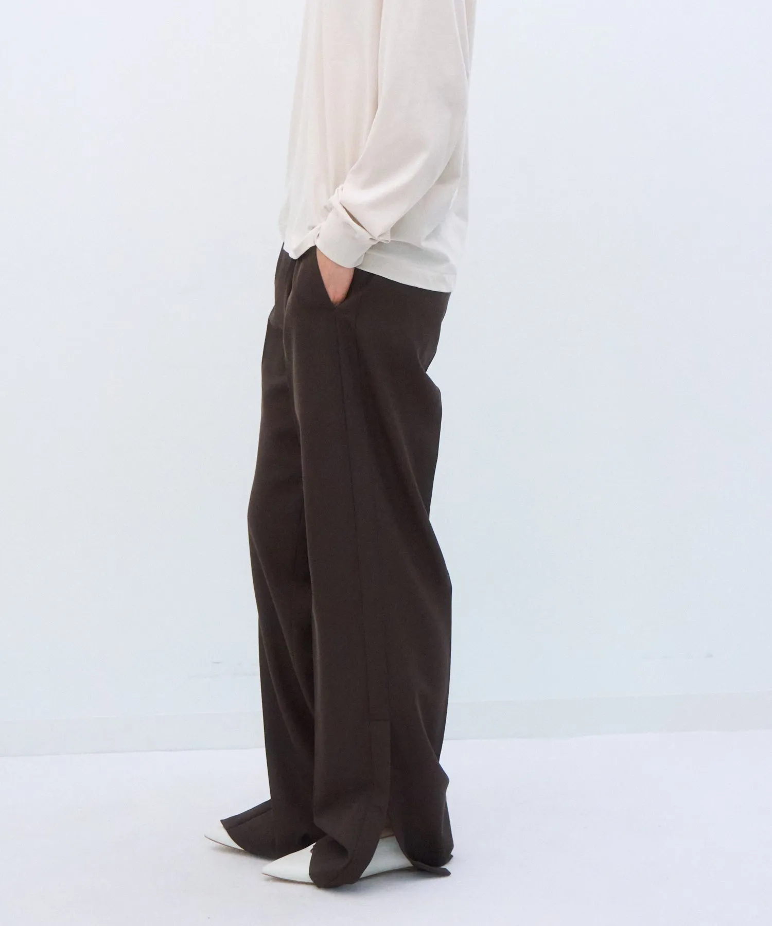 WOOL GABARDINE | PIN TUCK PNATS sold by ATON product image thumbnail 2