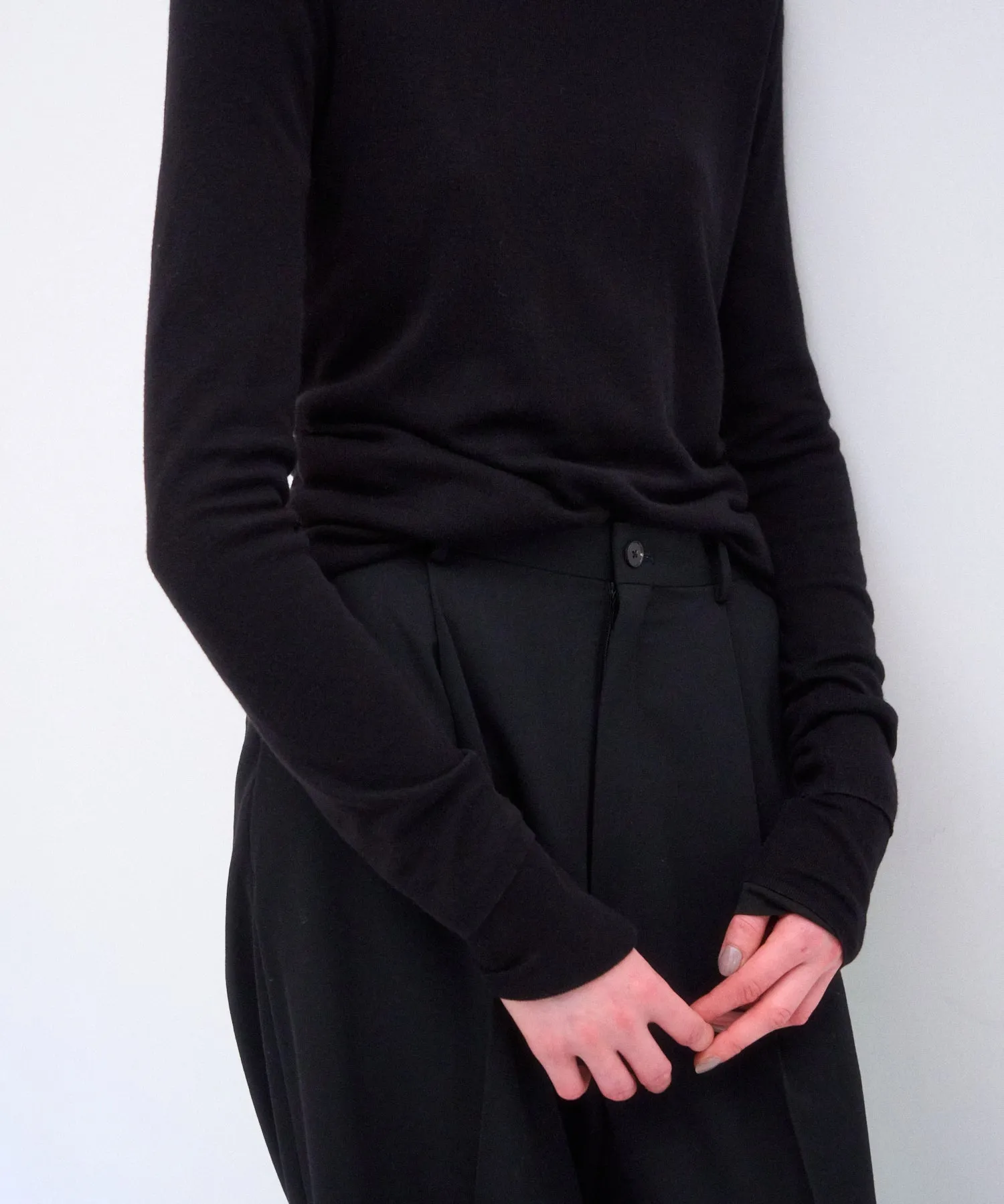 SILK BLENDED CIRCULAR RIB | CREW&POLO LAYERED PULLOVER sold by ATON product image thumbnail 4
