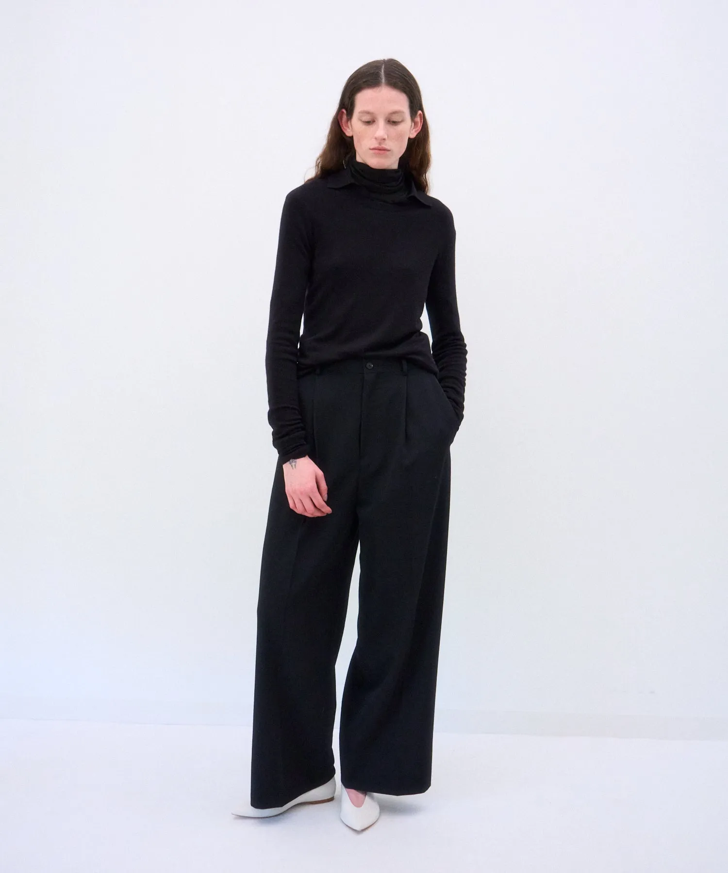 SILK BLENDED CIRCULAR RIB | CREW&POLO LAYERED PULLOVER sold by ATON product image thumbnail 3