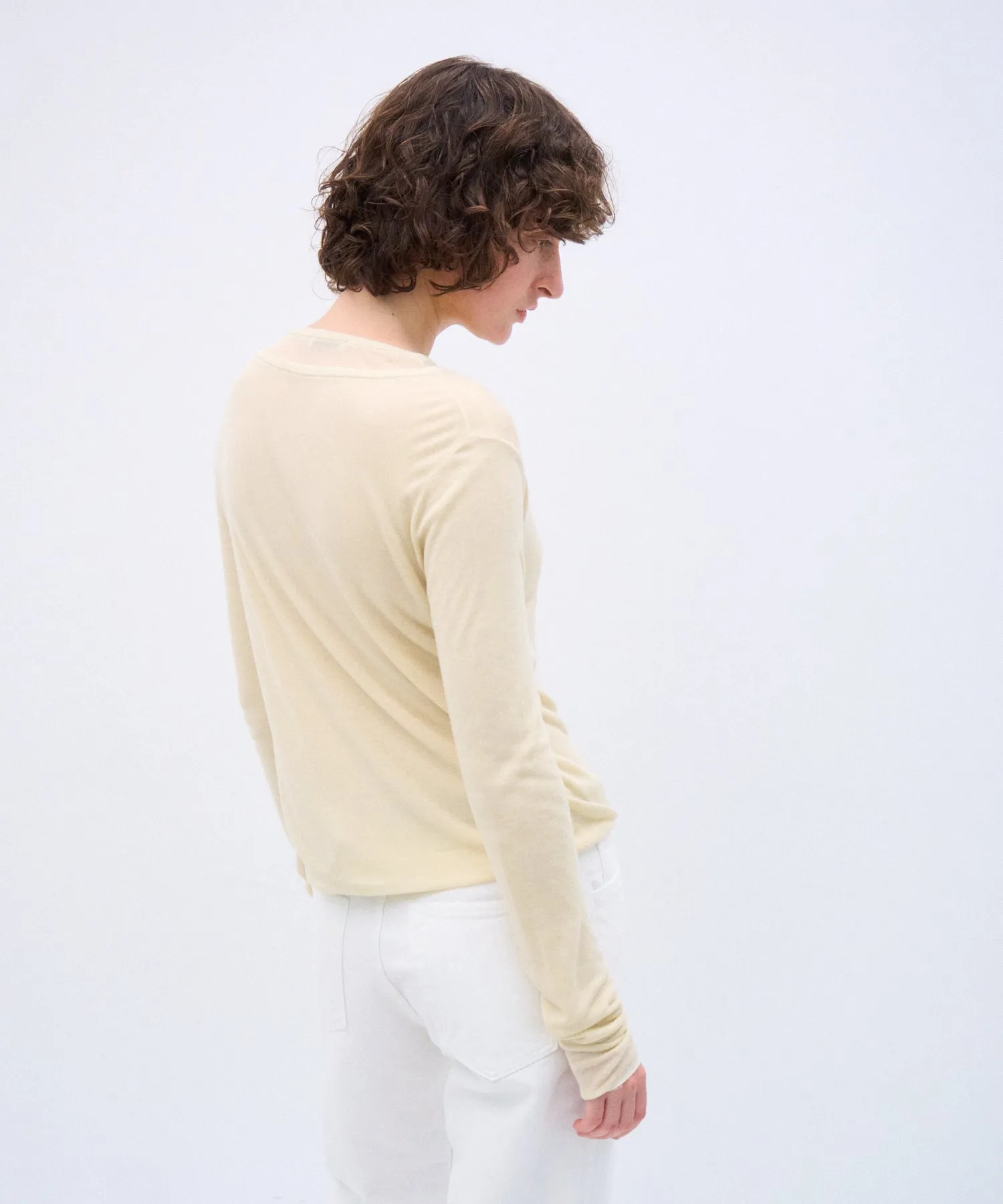 SILK BLENDED CIRCULAR RIB | CREW&CREW LAYERED PULLOVER sold by ATON product image thumbnail 4
