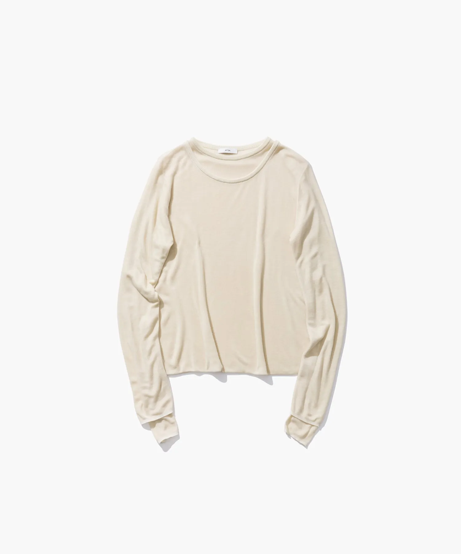 SILK BLENDED CIRCULAR RIB | CREW&CREW LAYERED PULLOVER sold by ATON product image thumbnail 5