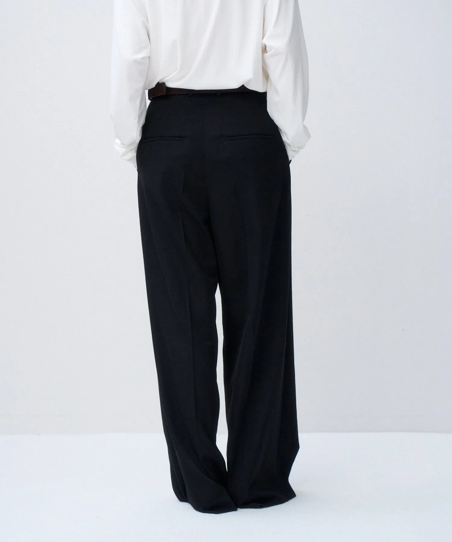 WOOL GABARDINE | WIDE PANTS sold by ATON product image thumbnail 3