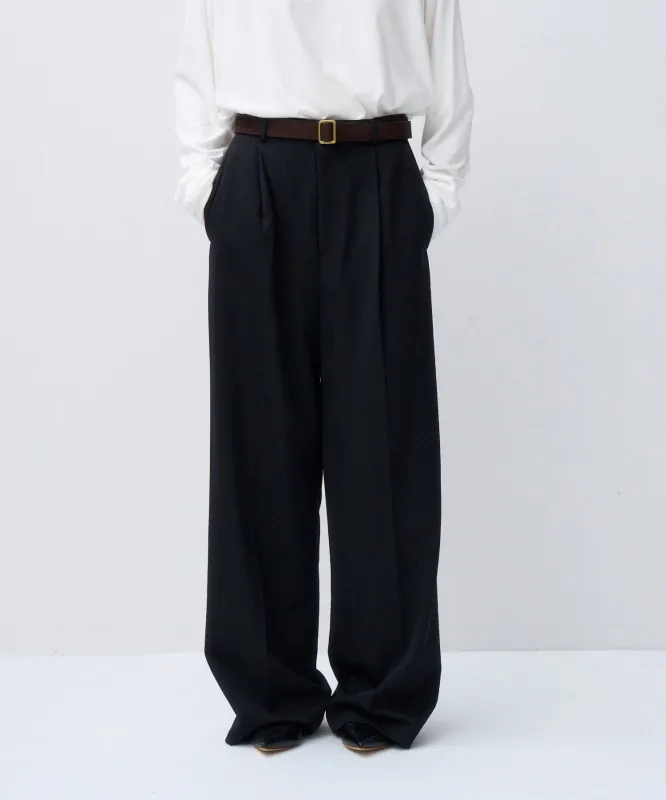 WOOL GABARDINE | WIDE PANTS made by ATON
