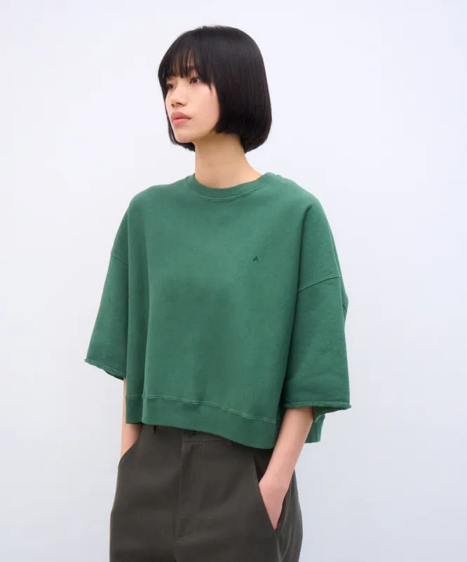 NATURAL DYED URAKE | OVERSIZED HALF SLEEVE SWEAT made by ATON
