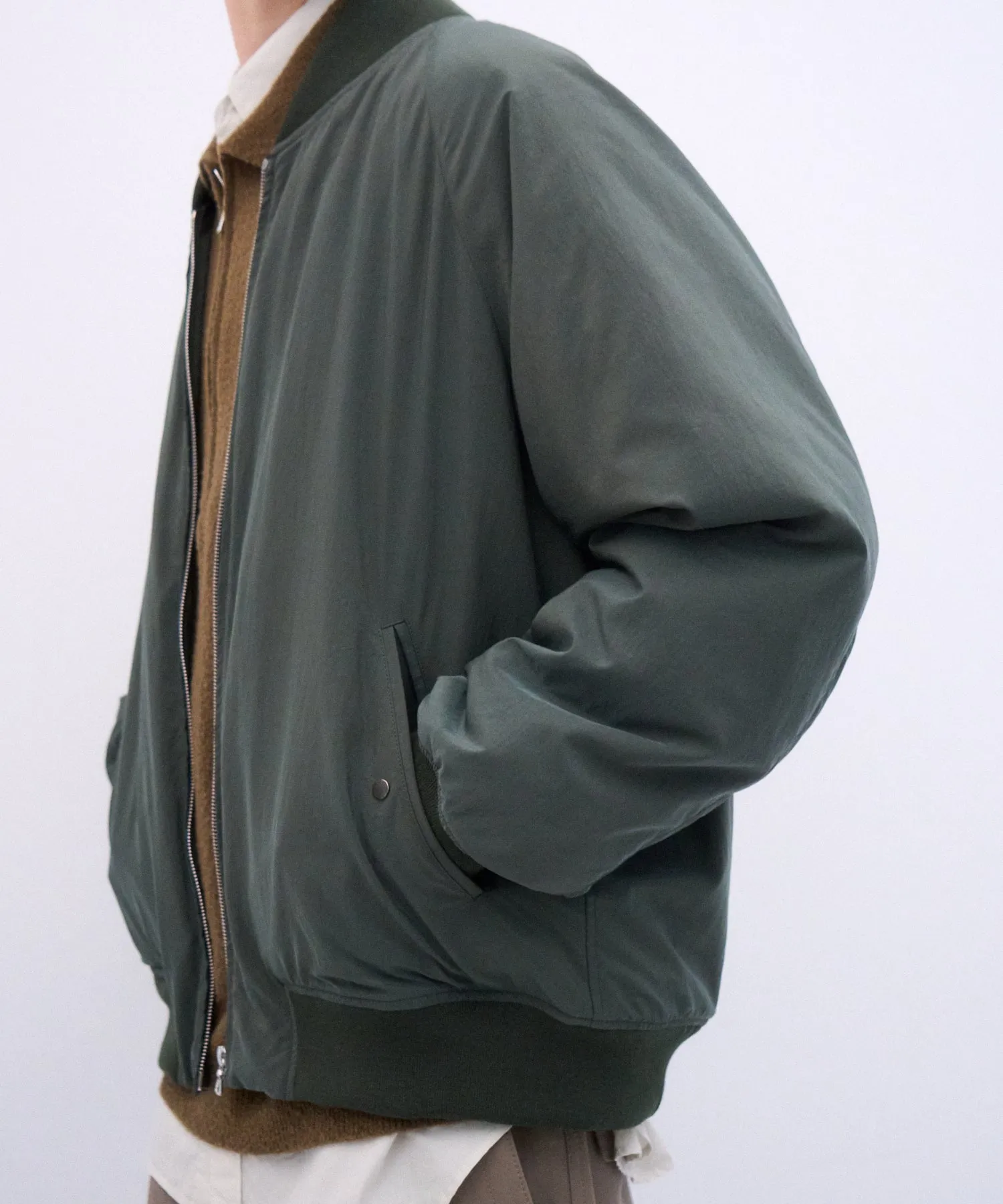 FIBRIL NYLON SATIN | FLIGHT JACKET sold by ATON product image thumbnail 2