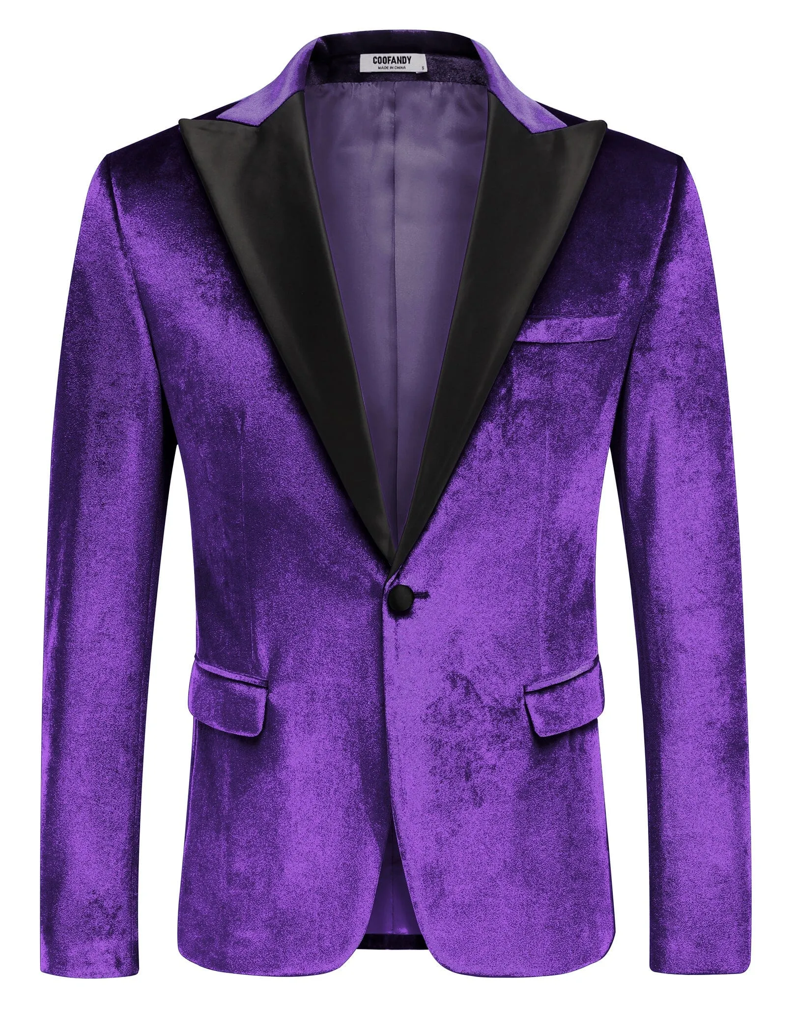 Velvet Tuxedo One Button Blazer (US Only) sold by Coofandy product image thumbnail 4