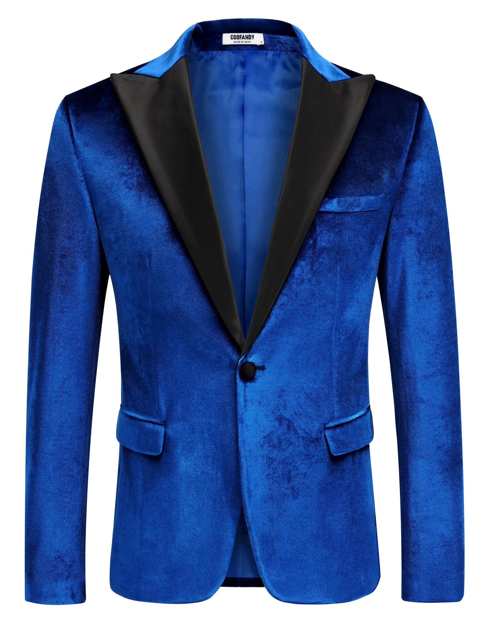Velvet Tuxedo One Button Blazer (US Only) sold by Coofandy product image thumbnail 5