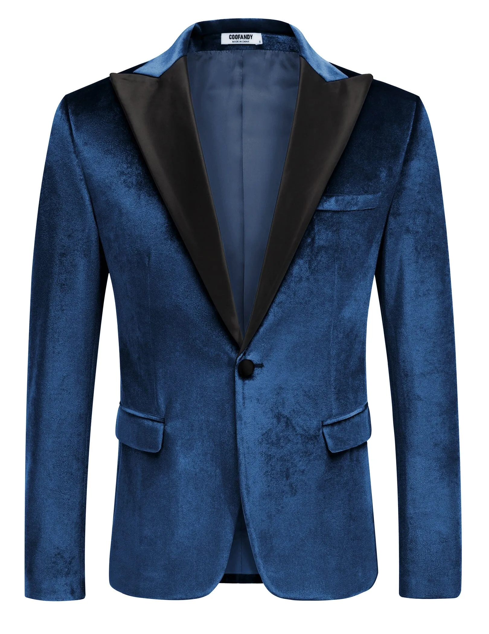 Velvet Tuxedo One Button Blazer (US Only) sold by Coofandy product image thumbnail 2