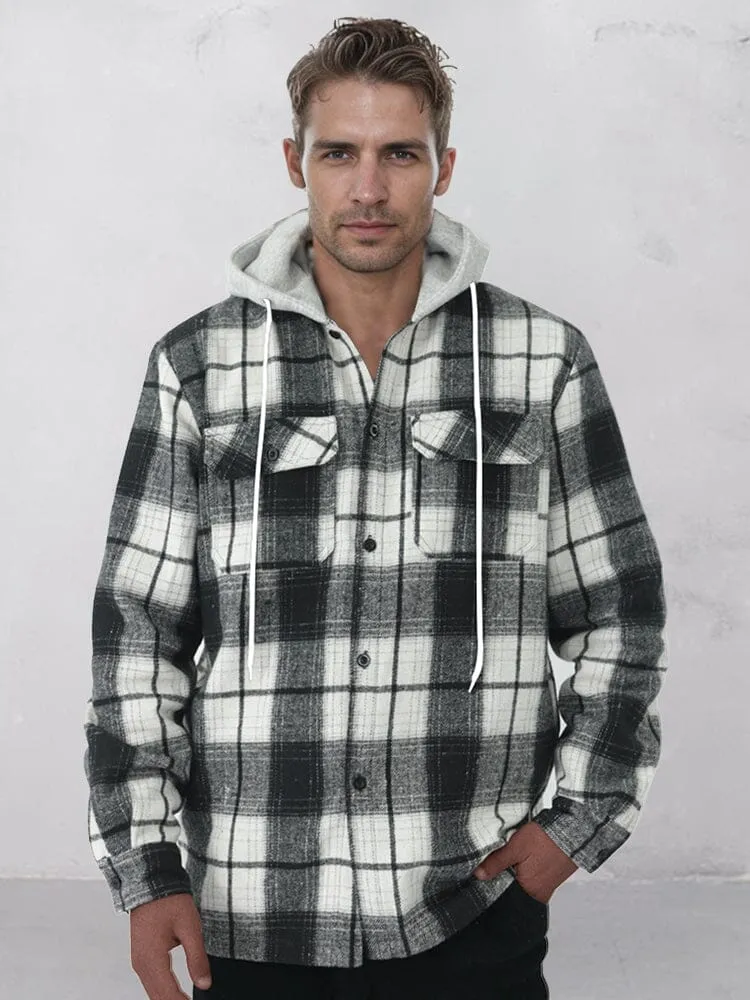 Comfy Flannel Hooded Plaid Jacket sold by Coofandy