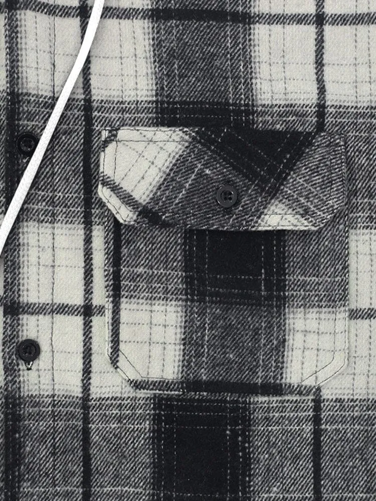 Comfy Flannel Hooded Plaid Jacket sold by Coofandy product image thumbnail 2